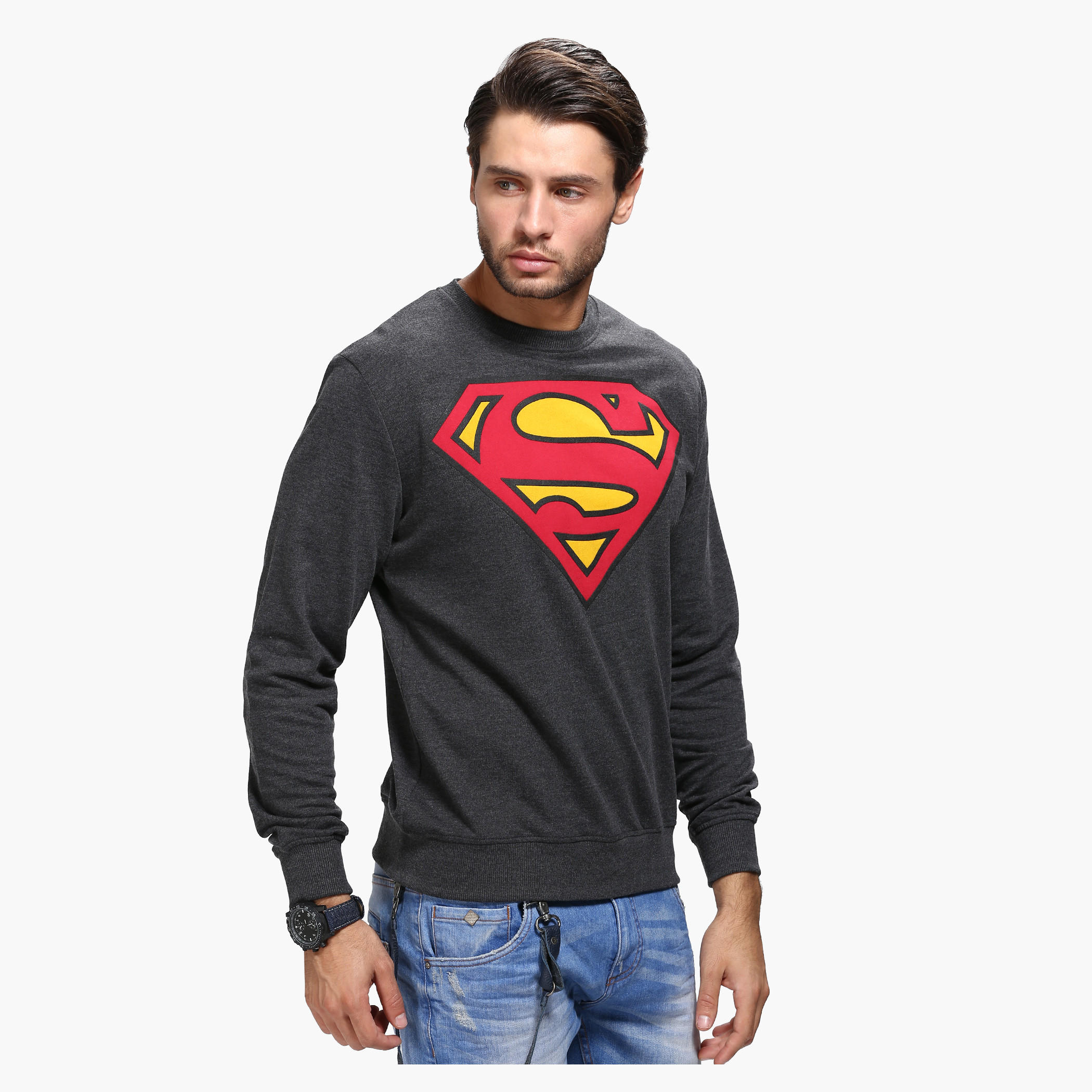 Printed Crew Neck Sweatshirt with Long Sleeves-men-winterwear-hoodiesandsweatshirts-image-3