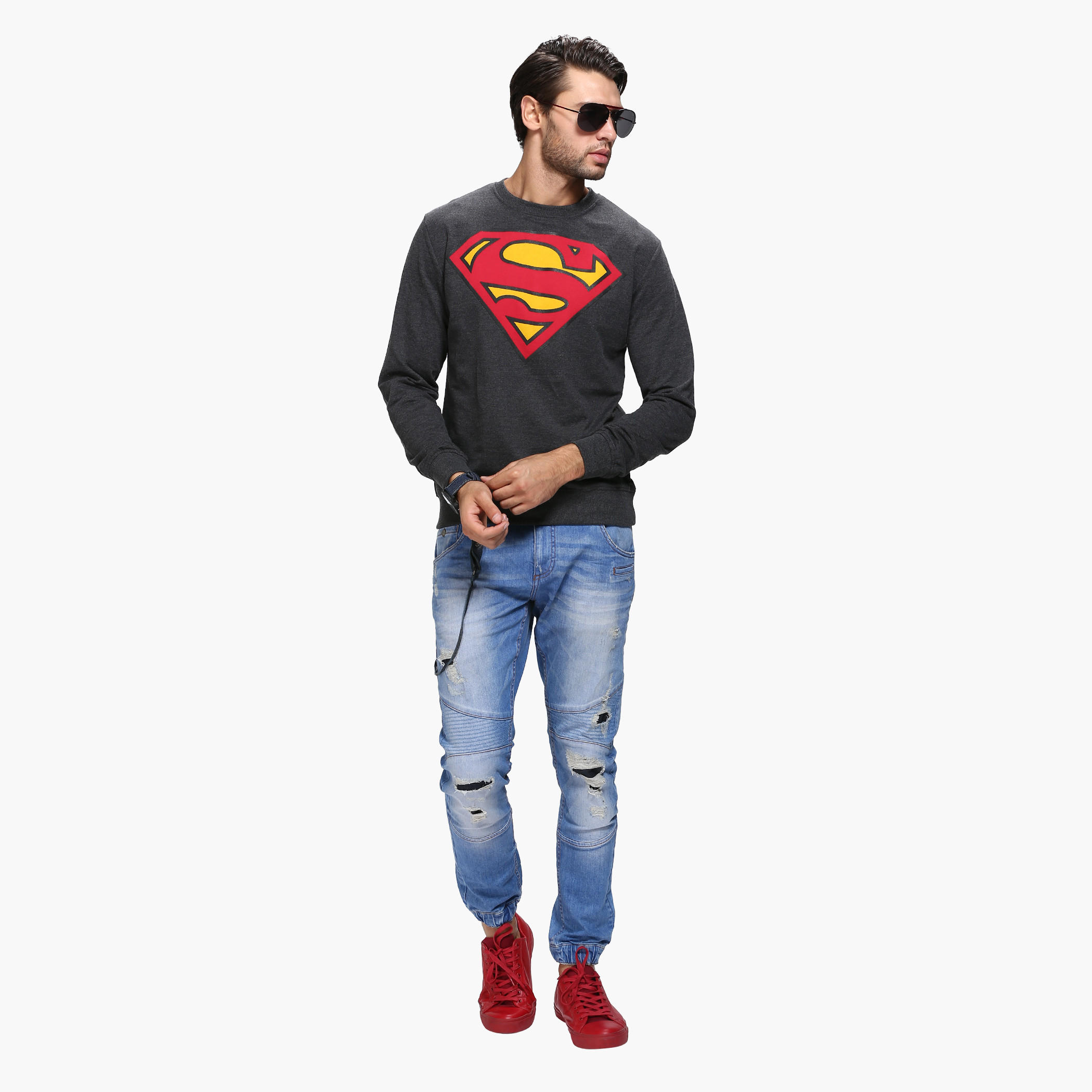 Printed Crew Neck Sweatshirt with Long Sleeves-men-winterwear-hoodiesandsweatshirts-image-5
