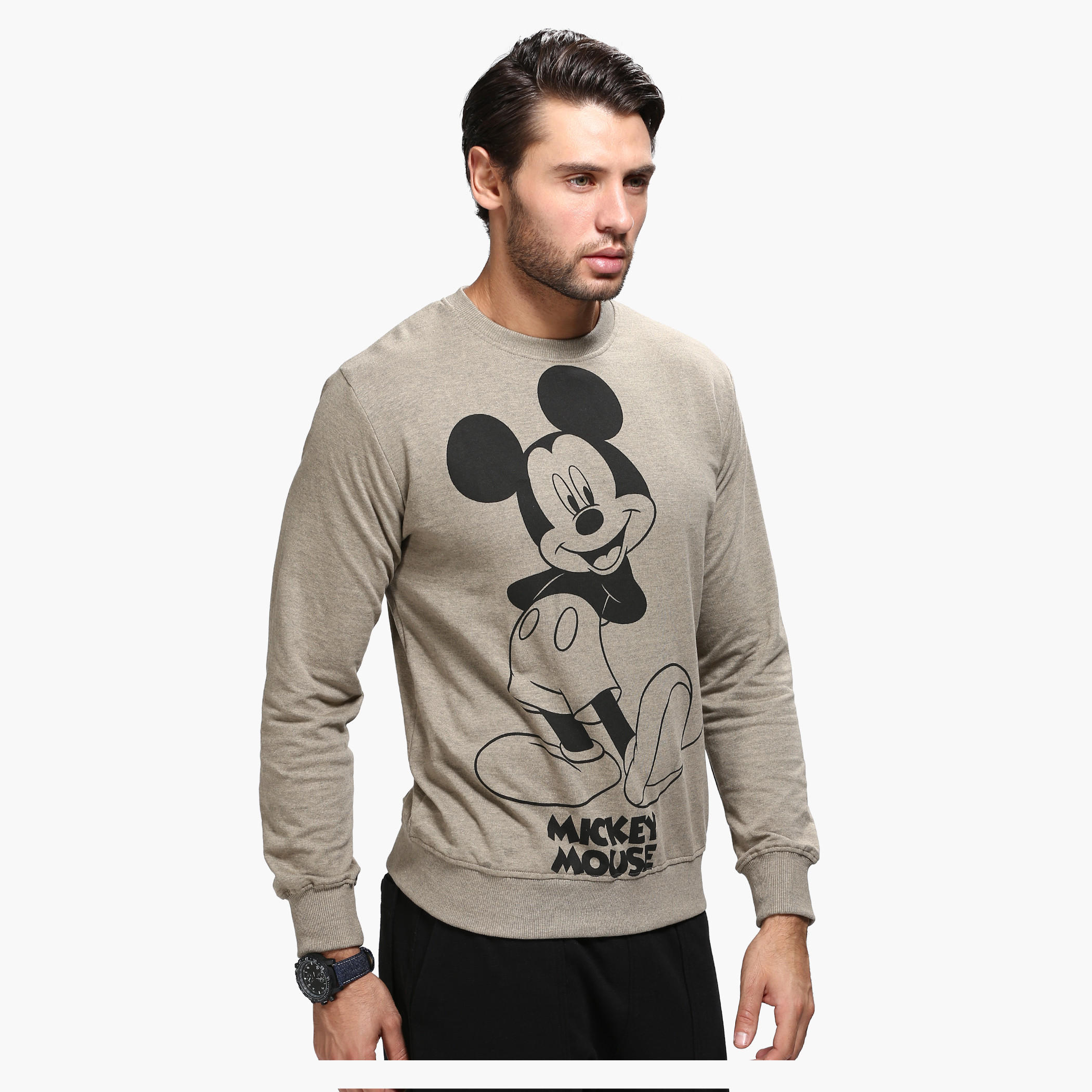 Printed Crew Neck Sweatshirt with Long Sleeves-men-winterwear-hoodiesandsweatshirts-image-1