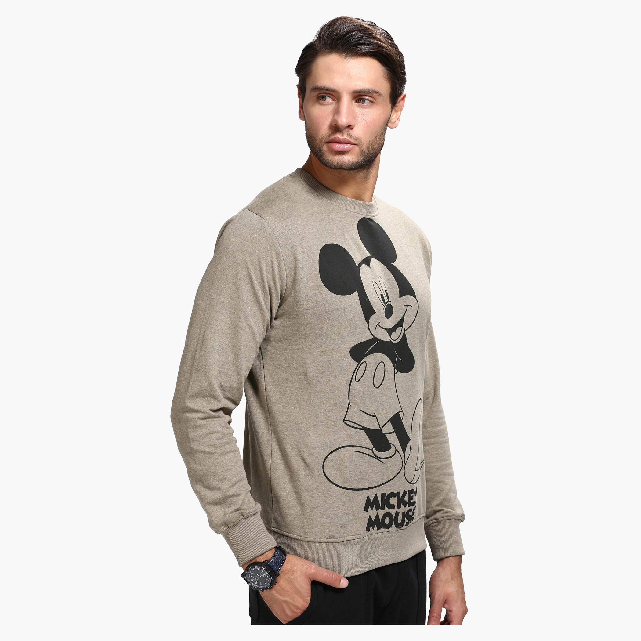 Printed Crew Neck Sweatshirt with Long Sleeves-men-winterwear-hoodiesandsweatshirts-image-3