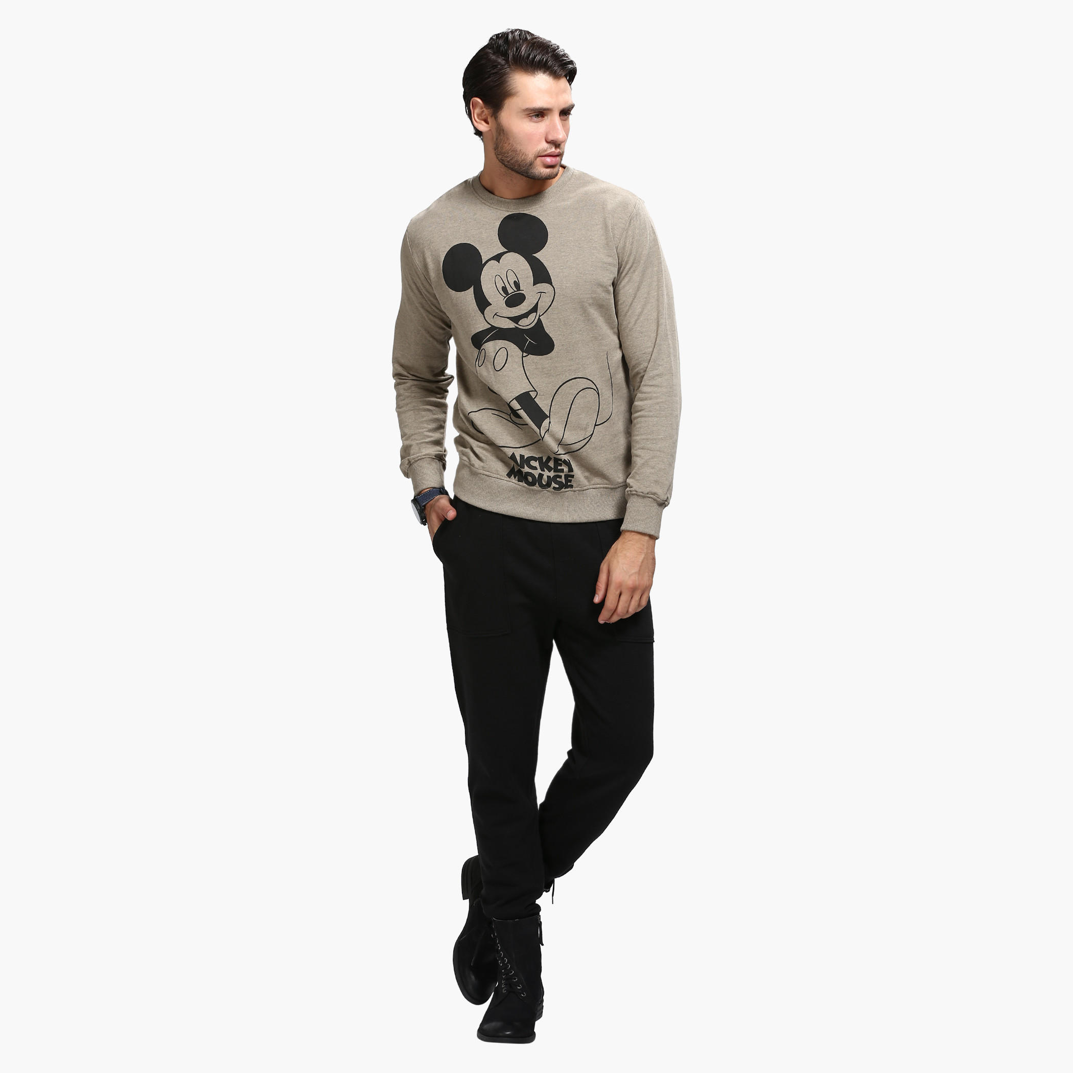 Printed Crew Neck Sweatshirt with Long Sleeves-men-winterwear-hoodiesandsweatshirts-image-5