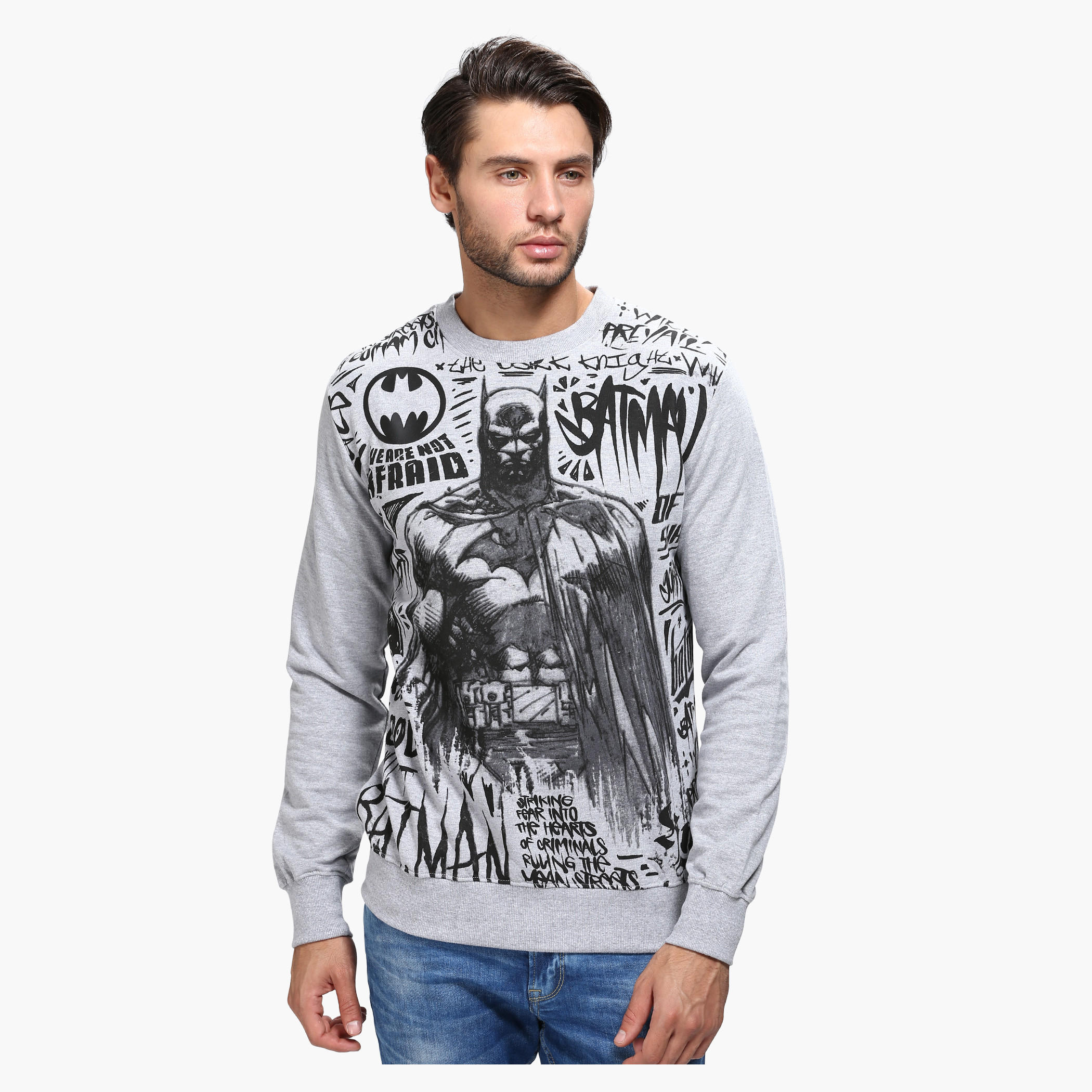 Printed Crew Neck Sweatshirt with Long Sleeves-men-winterwear-hoodiesandsweatshirts-image-1