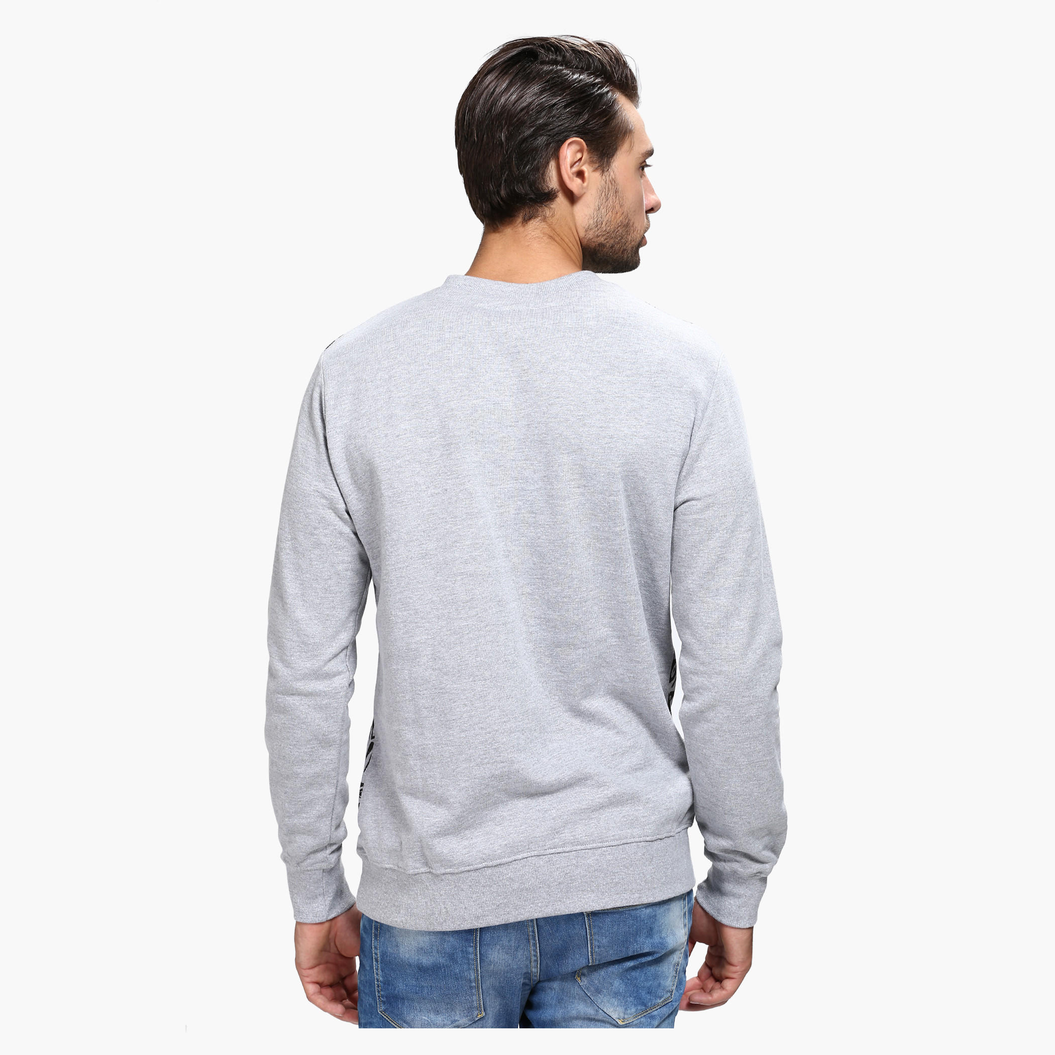 Printed Crew Neck Sweatshirt with Long Sleeves-men-winterwear-hoodiesandsweatshirts-image-2