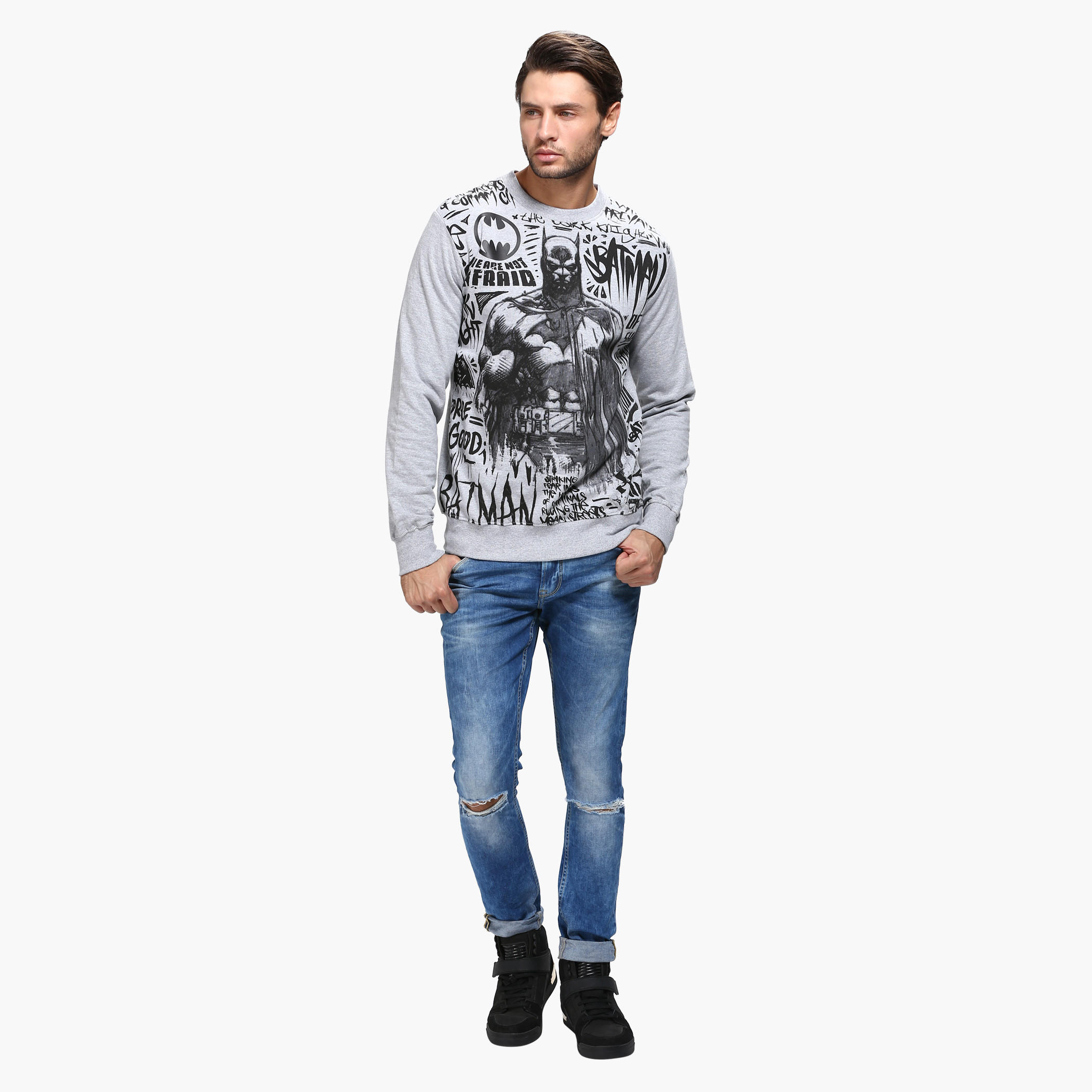 Printed Crew Neck Sweatshirt with Long Sleeves-men-winterwear-hoodiesandsweatshirts-image-5