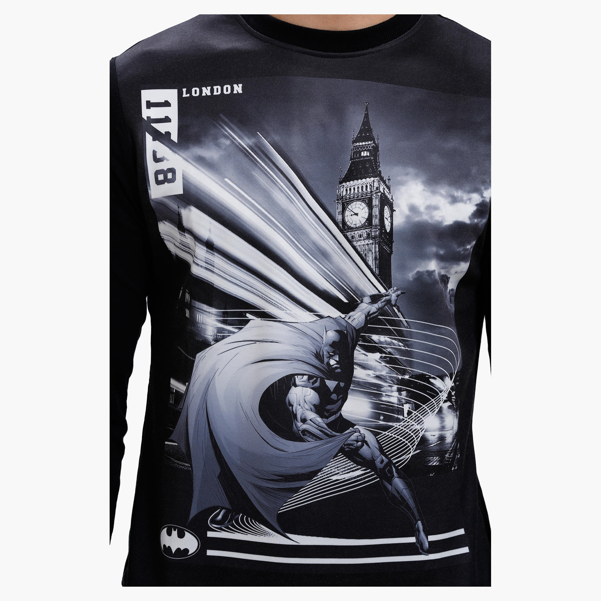 Graphic Print Sweatshirt with Long Sleeves-men-winterwear-hoodiesandsweatshirts-image-4