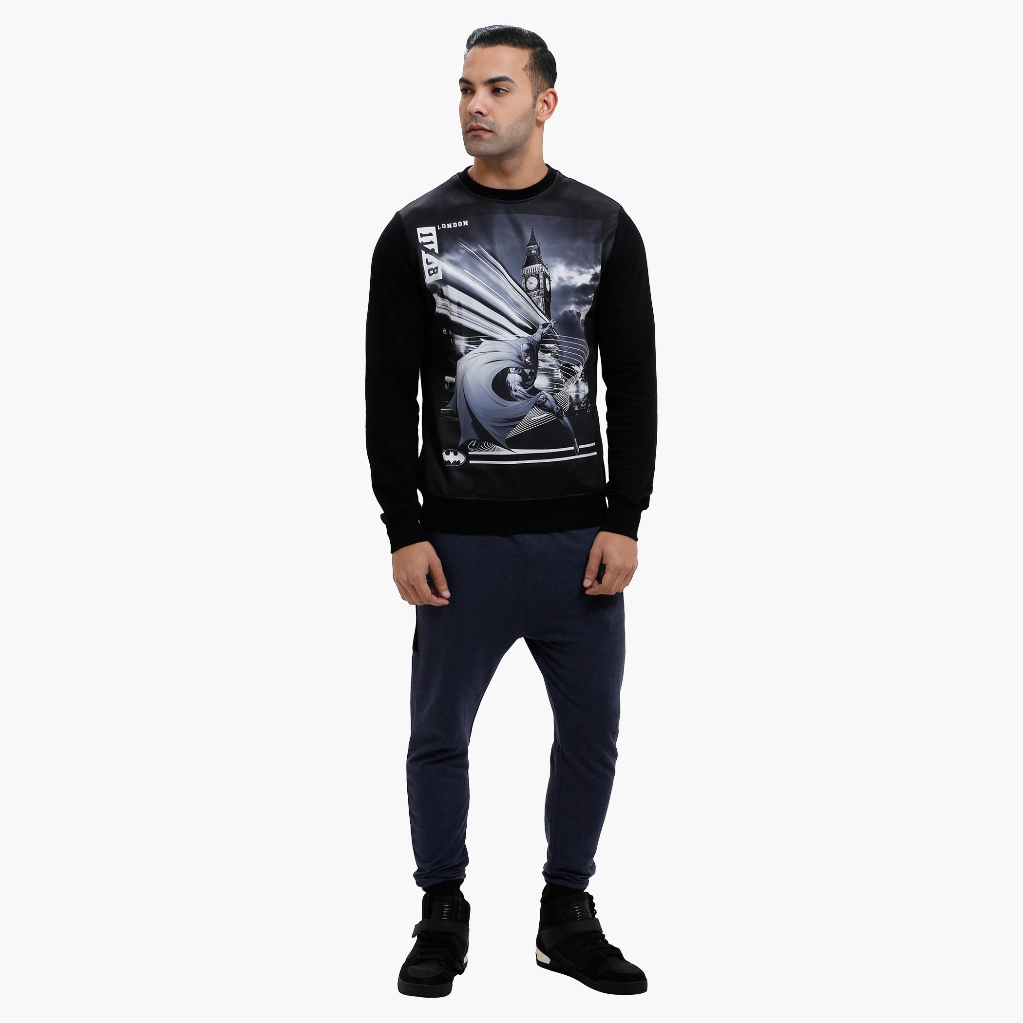 Graphic Print Sweatshirt with Long Sleeves-men-winterwear-hoodiesandsweatshirts-image-5