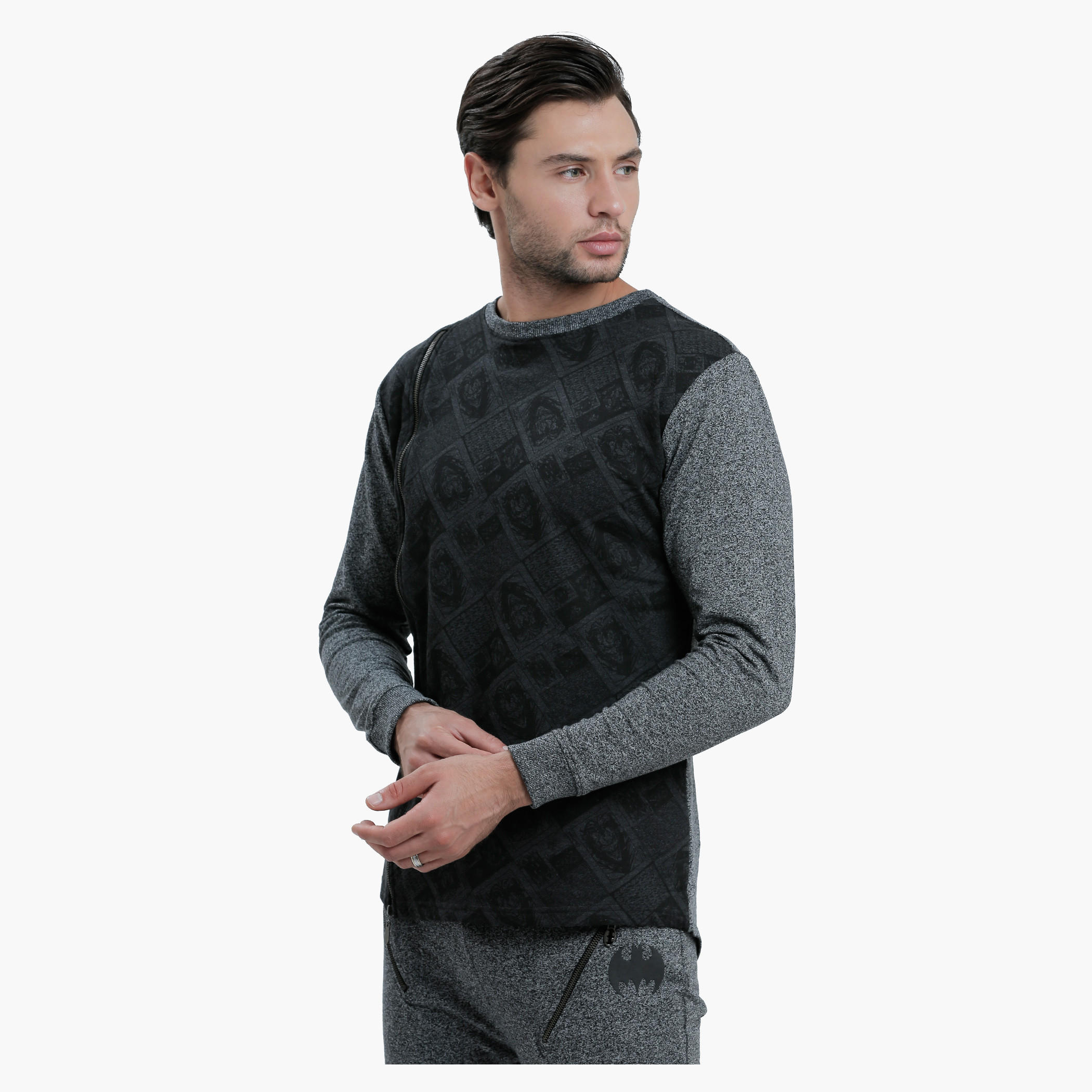 Printed Sweatshirt with Crew Neck and Long Sleeves-men-winterwear-hoodiesandsweatshirts-image-3