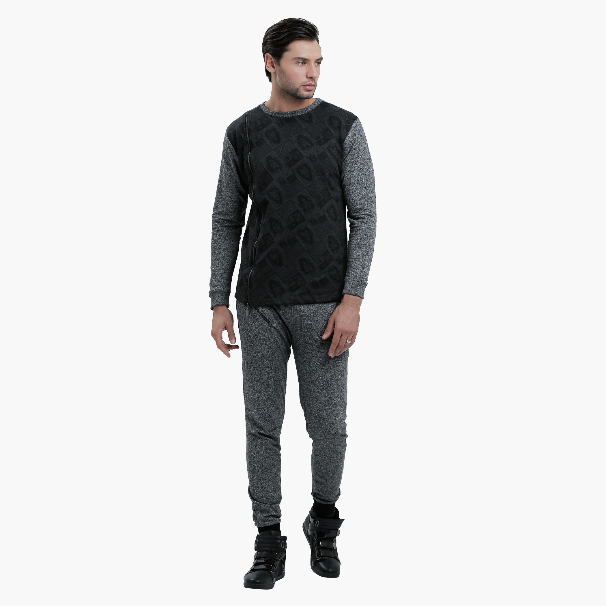 Printed Sweatshirt with Crew Neck and Long Sleeves-men-winterwear-hoodiesandsweatshirts-image-5