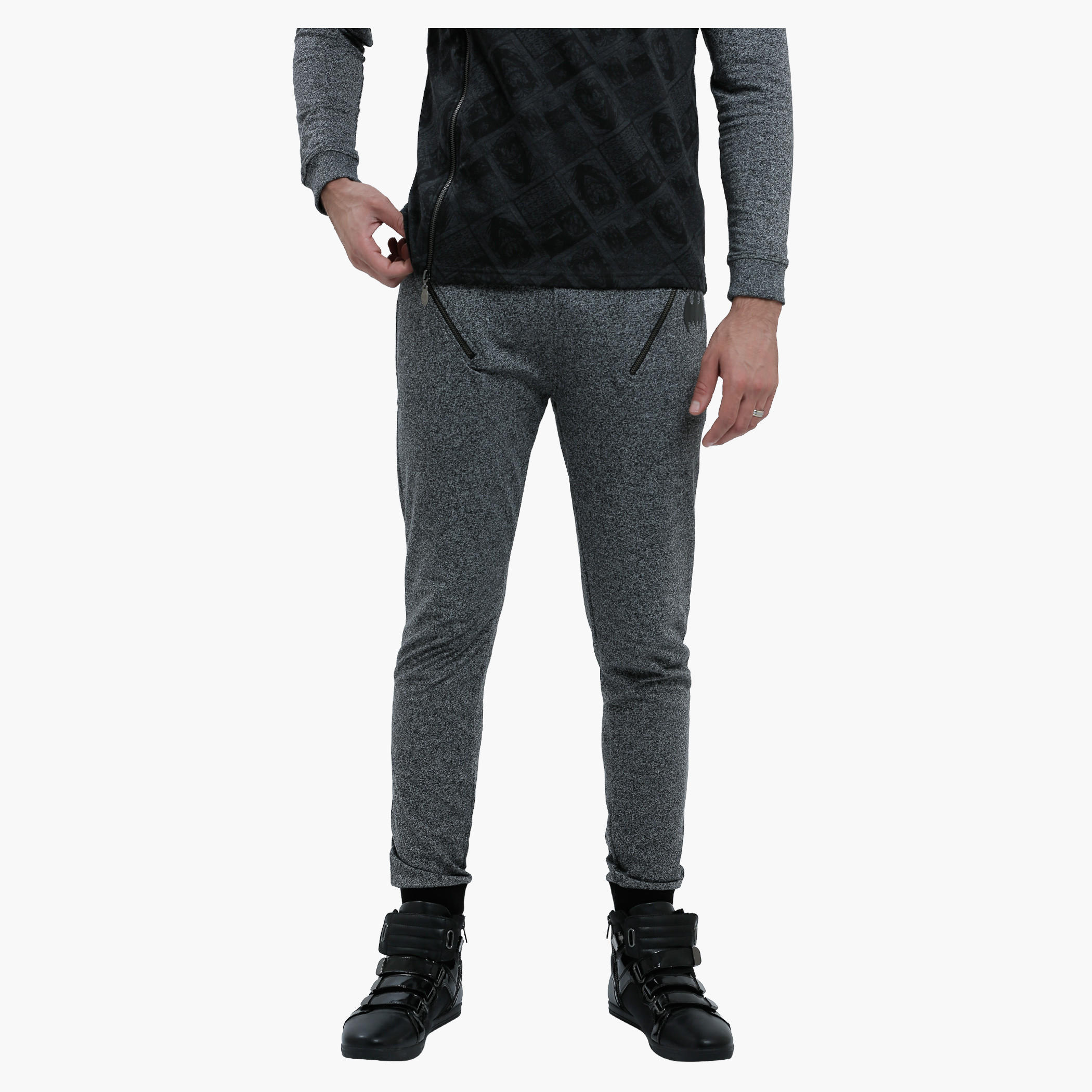Batman Full Length Jog Pants with Cuffs and Zip Detail-men-clothing-bottoms-joggers-image-1