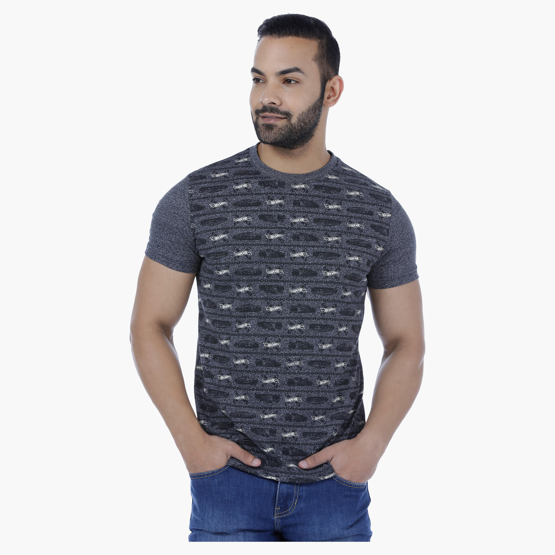 Hot Wheels Printed T-Shirt with Short Sleeves-men-clothing-tshirtsandpolos-tshirts-image-1