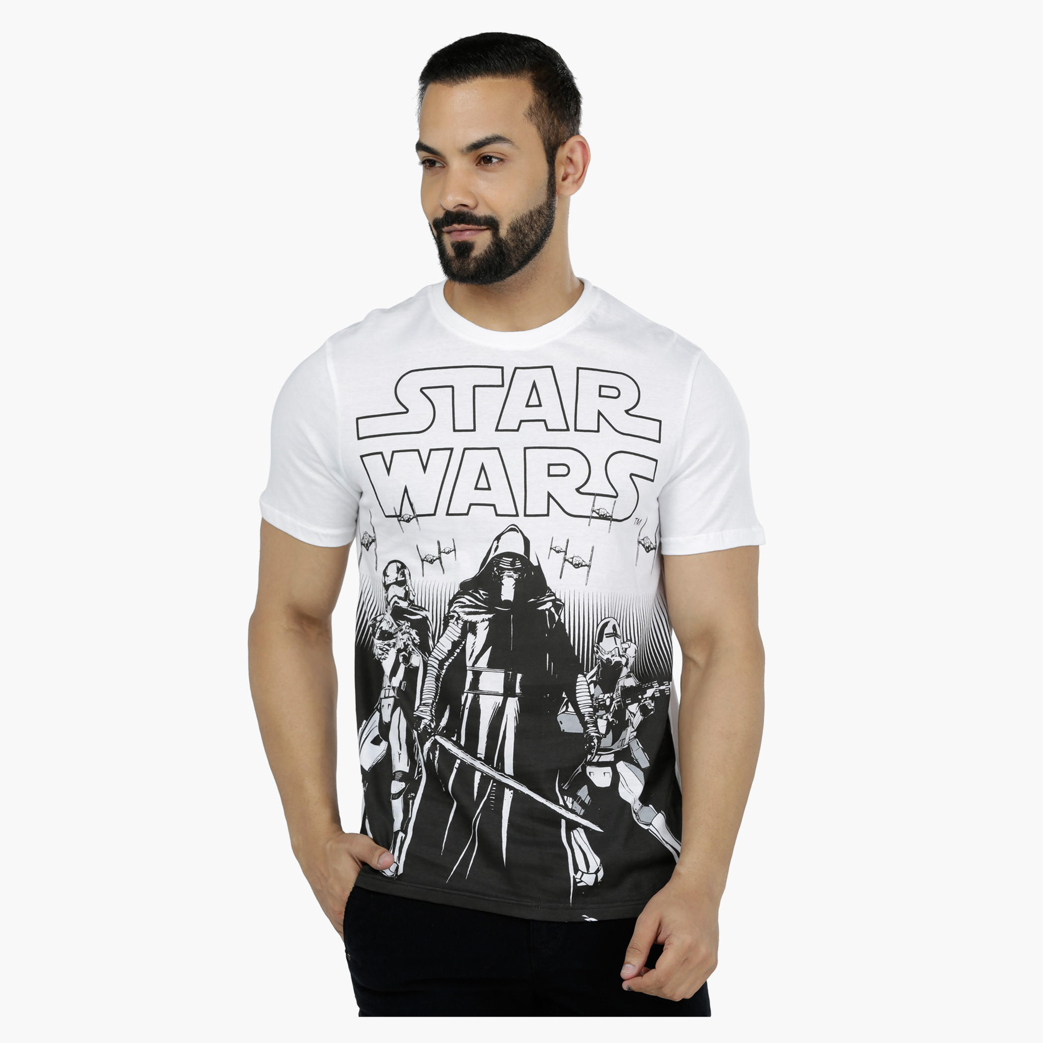 Star Wars Printed Short Sleeves Cotton T-Shirt-men-clothing-tshirtsandpolos-tshirts-image-1