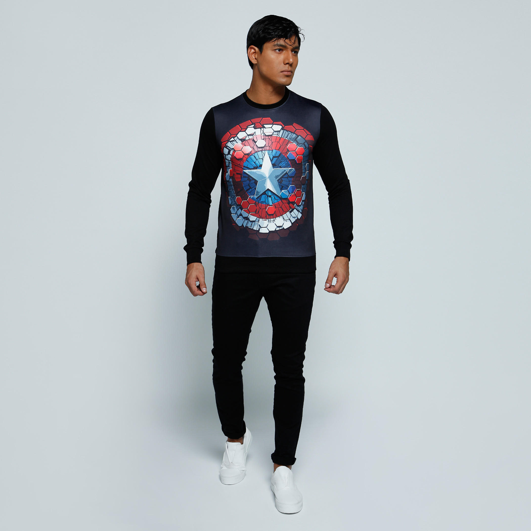 Printed T-Shirt with Long Sleeves and Crew Neck-men-winterwear-hoodiesandsweatshirts-image-5