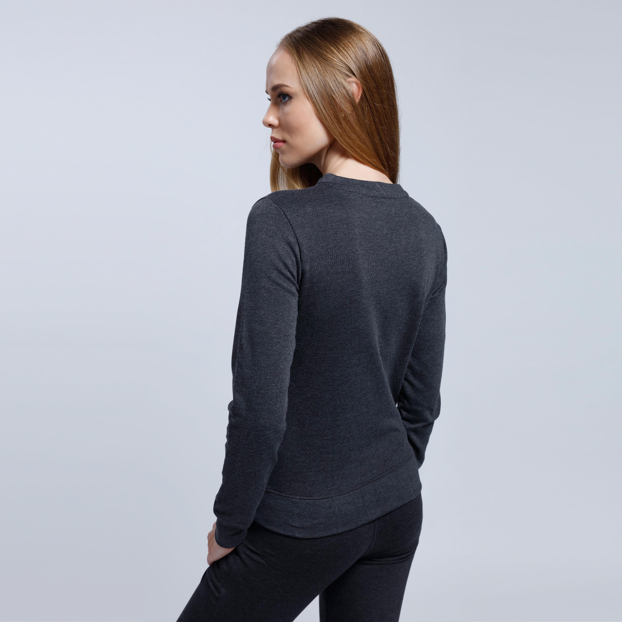 Printed Sweatshirt with Round Neck and Long Sleeves-women-winterwear-hoodiesandsweatshirts-sweatshirts-image-2