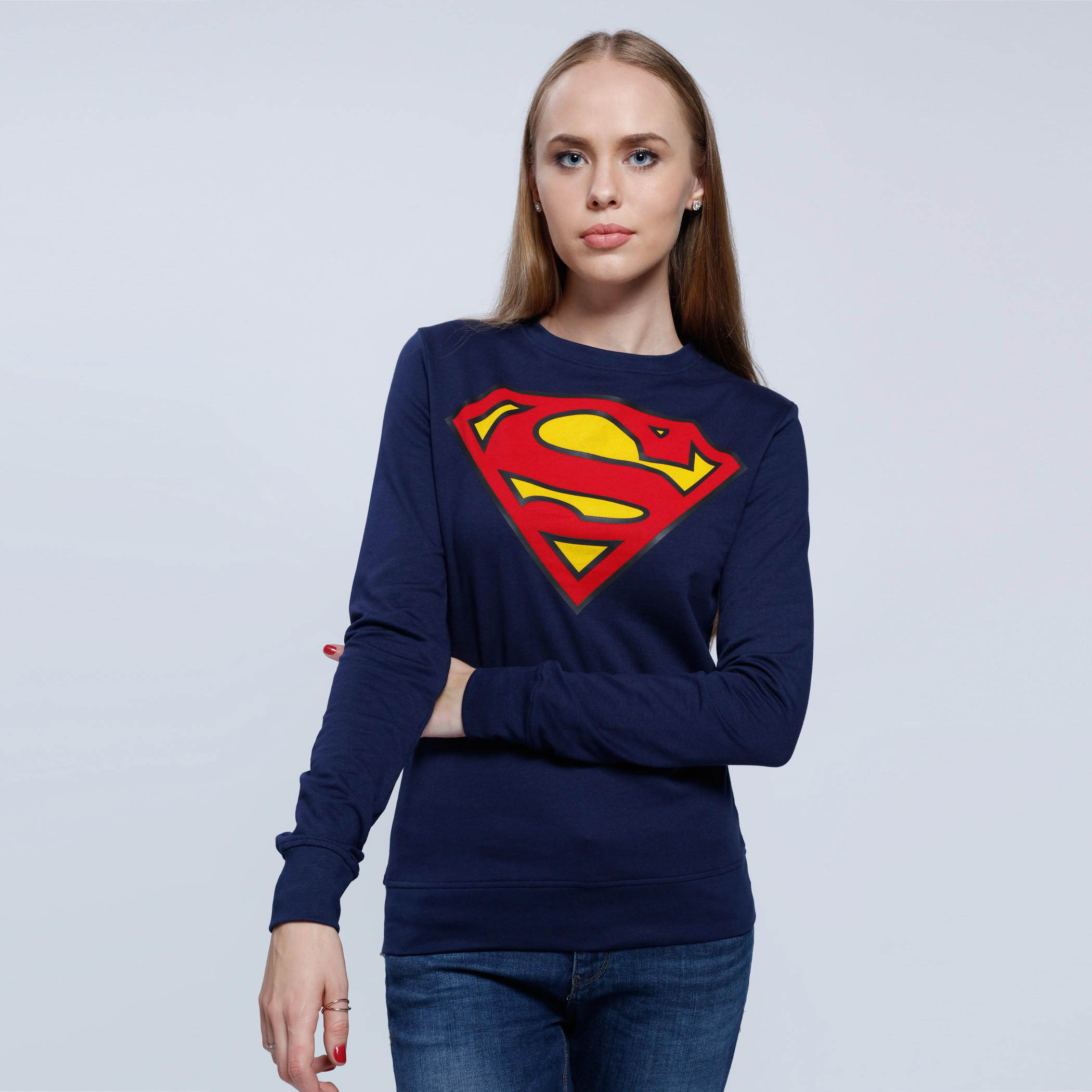 Printed Sweatshirt with Round Neck and Long Sleeves-women-winterwear-hoodiesandsweatshirts-sweatshirts-image-1