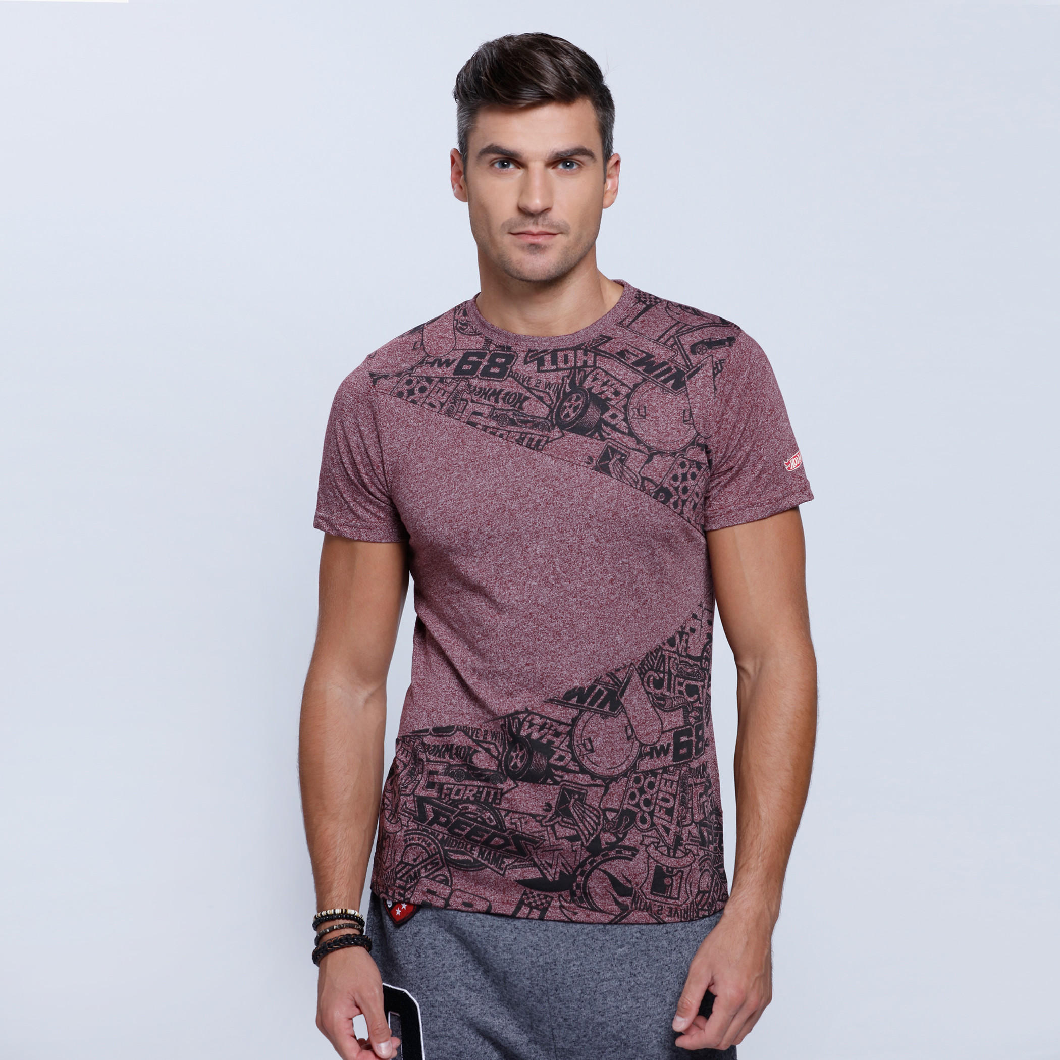 Printed T-Shirt with Crew Neck and Short Sleeves-men-clothing-tshirtsandpolos-tshirts-image-1