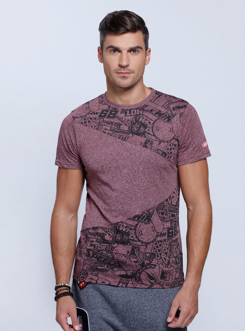 Printed T-Shirt with Crew Neck and Short Sleeves-men-clothing-tshirtsandpolos-tshirts-image-1