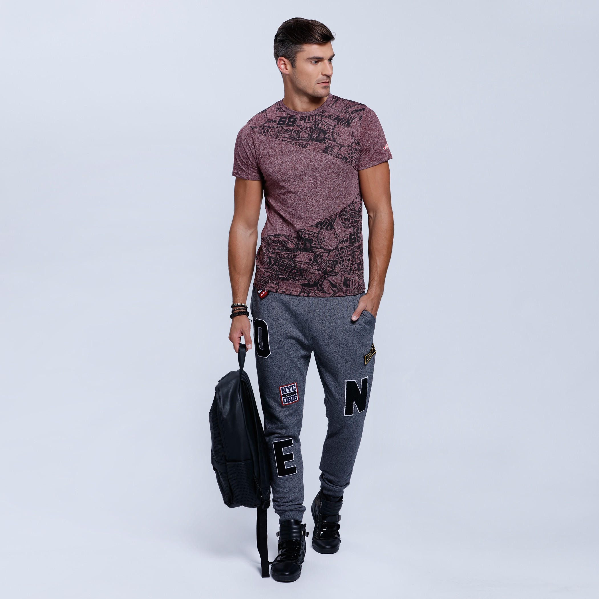 Printed T-Shirt with Crew Neck and Short Sleeves-men-clothing-tshirtsandpolos-tshirts-image-5