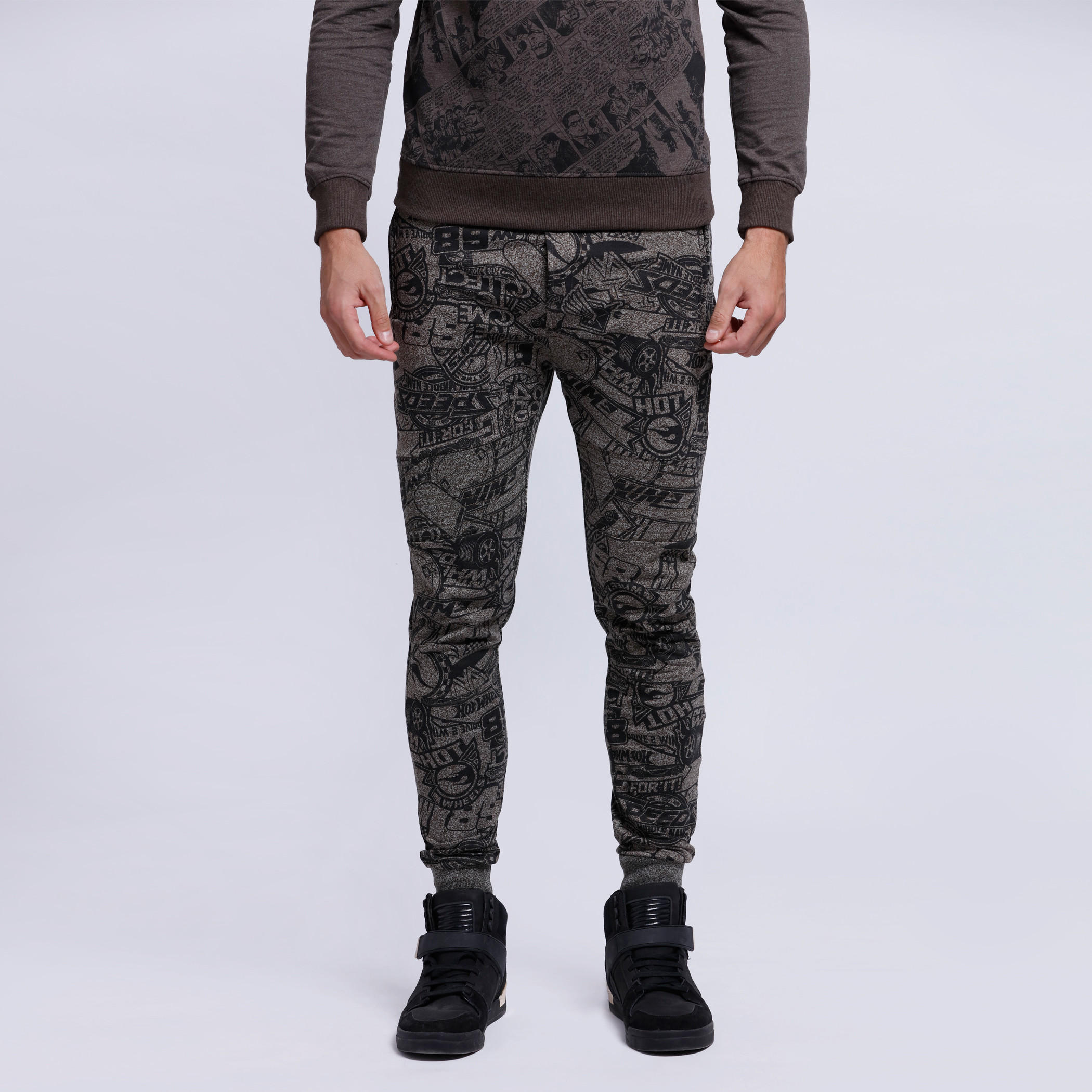 Printed Full Length Joggers with Elasticised Waistband-men-clothing-bottoms-joggers-image-1