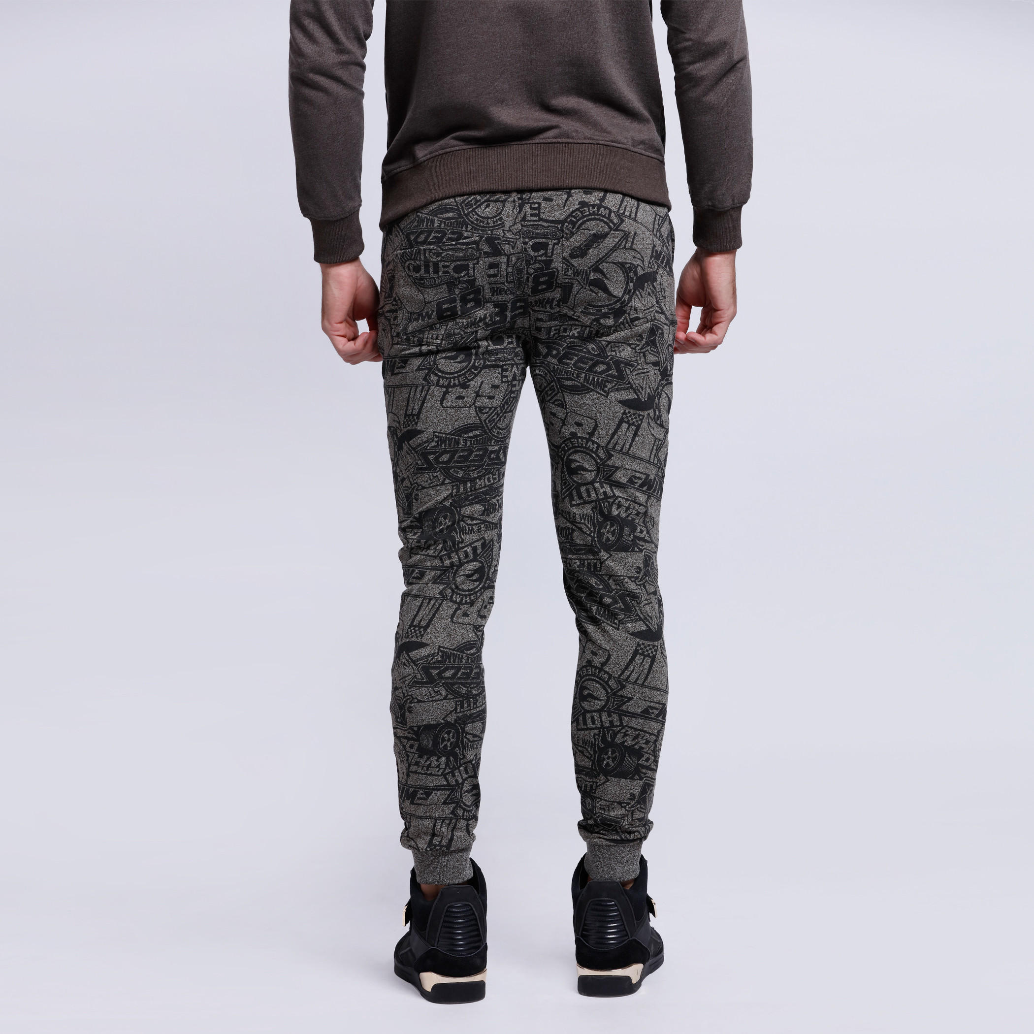 Printed Full Length Joggers with Elasticised Waistband-men-clothing-bottoms-joggers-image-2