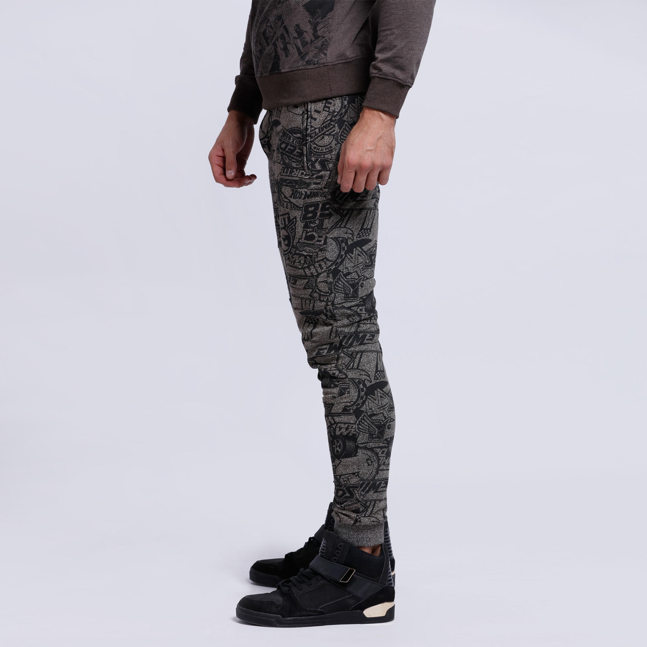 Printed Full Length Joggers with Elasticised Waistband-men-clothing-bottoms-joggers-image-3