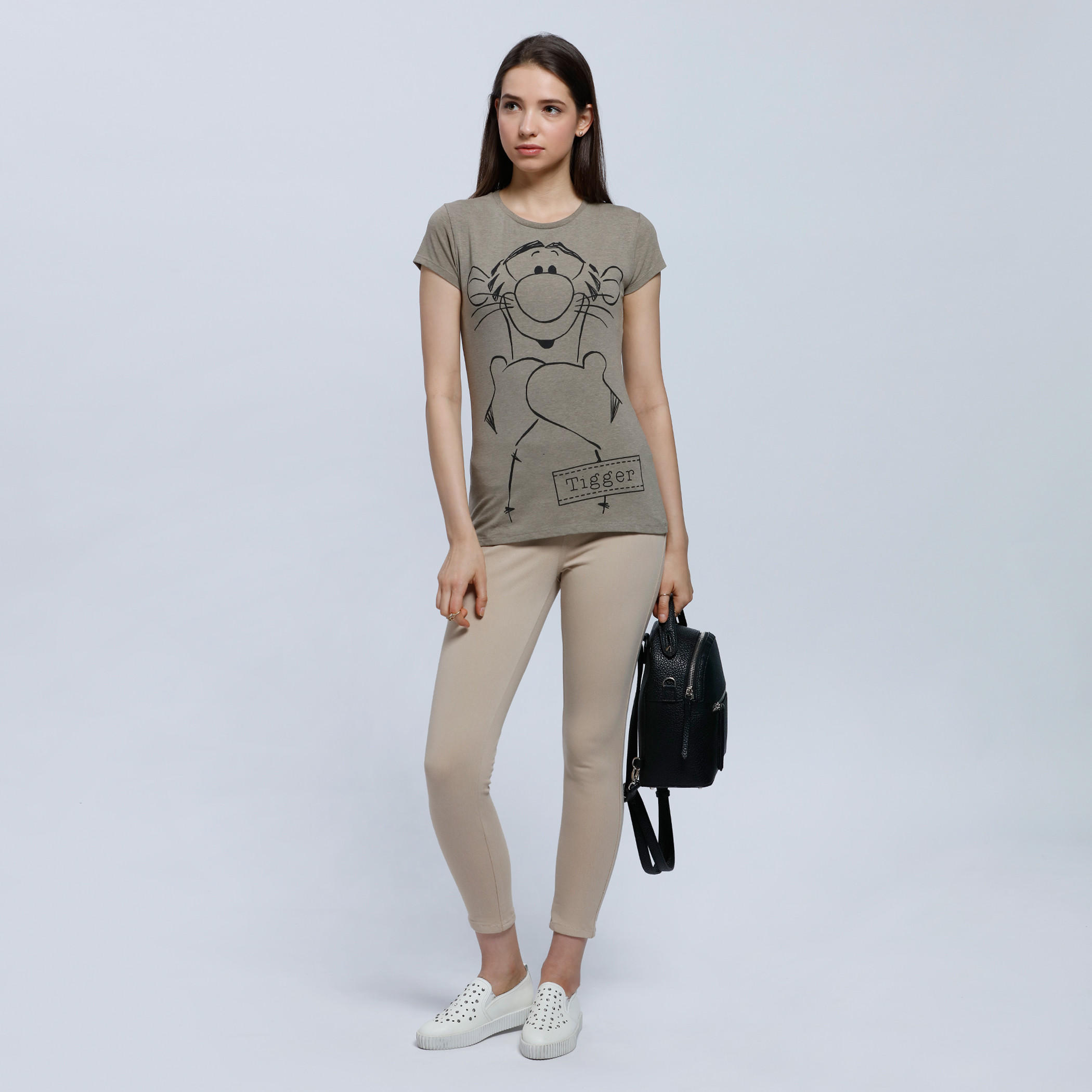 Tigger Printed T-Shirt with Round Neck and Short Sleeves-women-clothing-tshirts-image-5