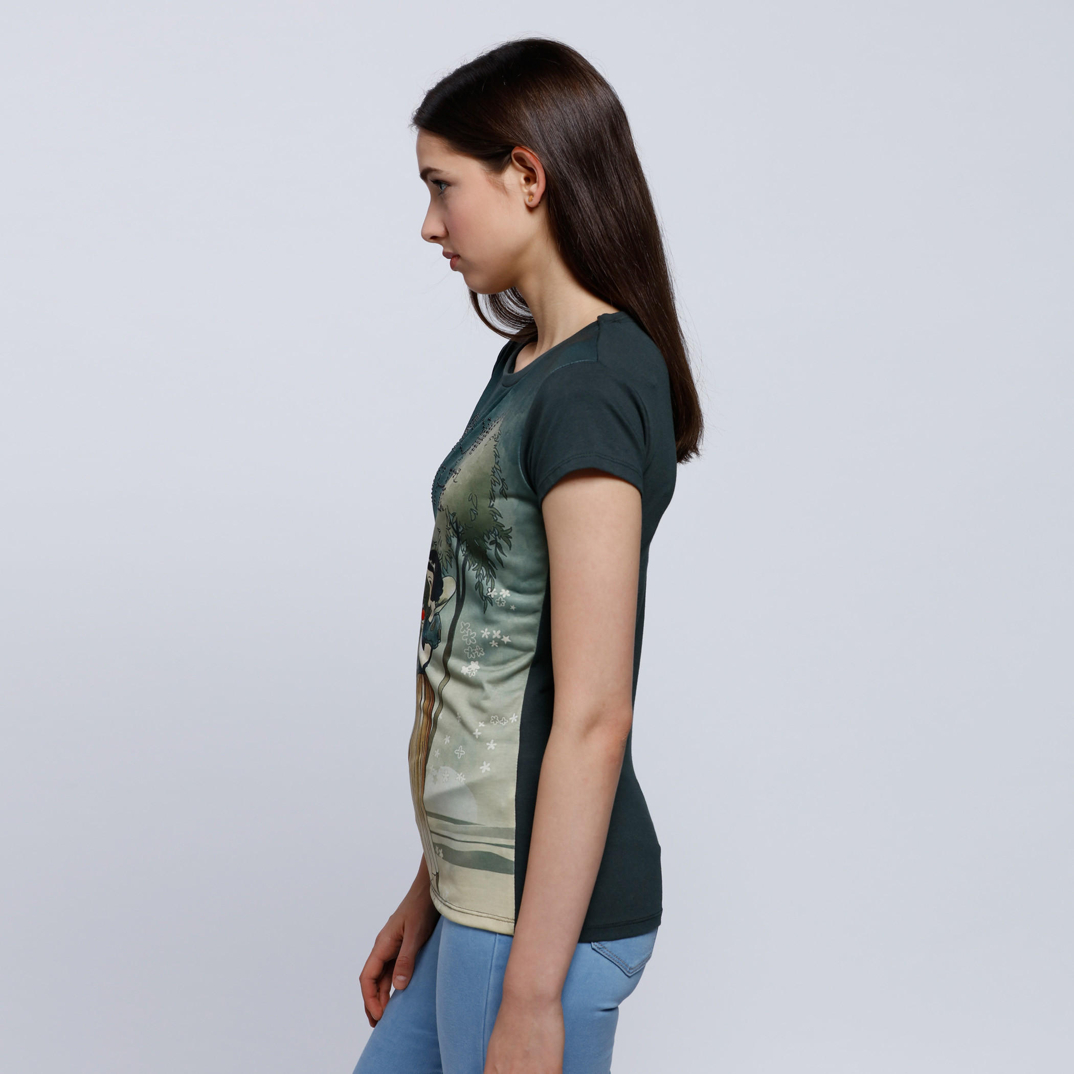 Graphic Print T-Shirt with Round Neck and Short Sleeves-women-clothing-tshirts-image-3