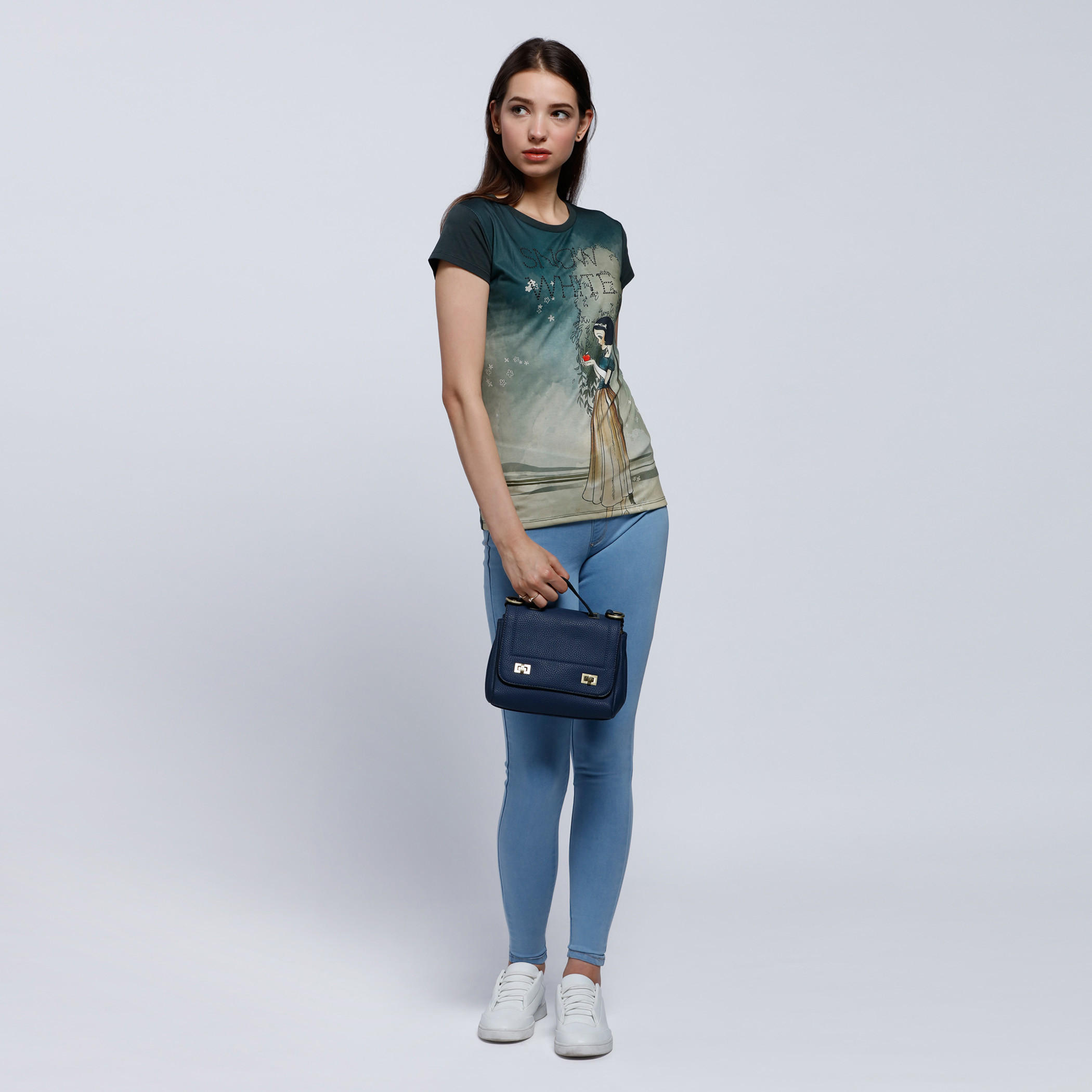 Graphic Print T-Shirt with Round Neck and Short Sleeves-women-clothing-tshirts-image-5