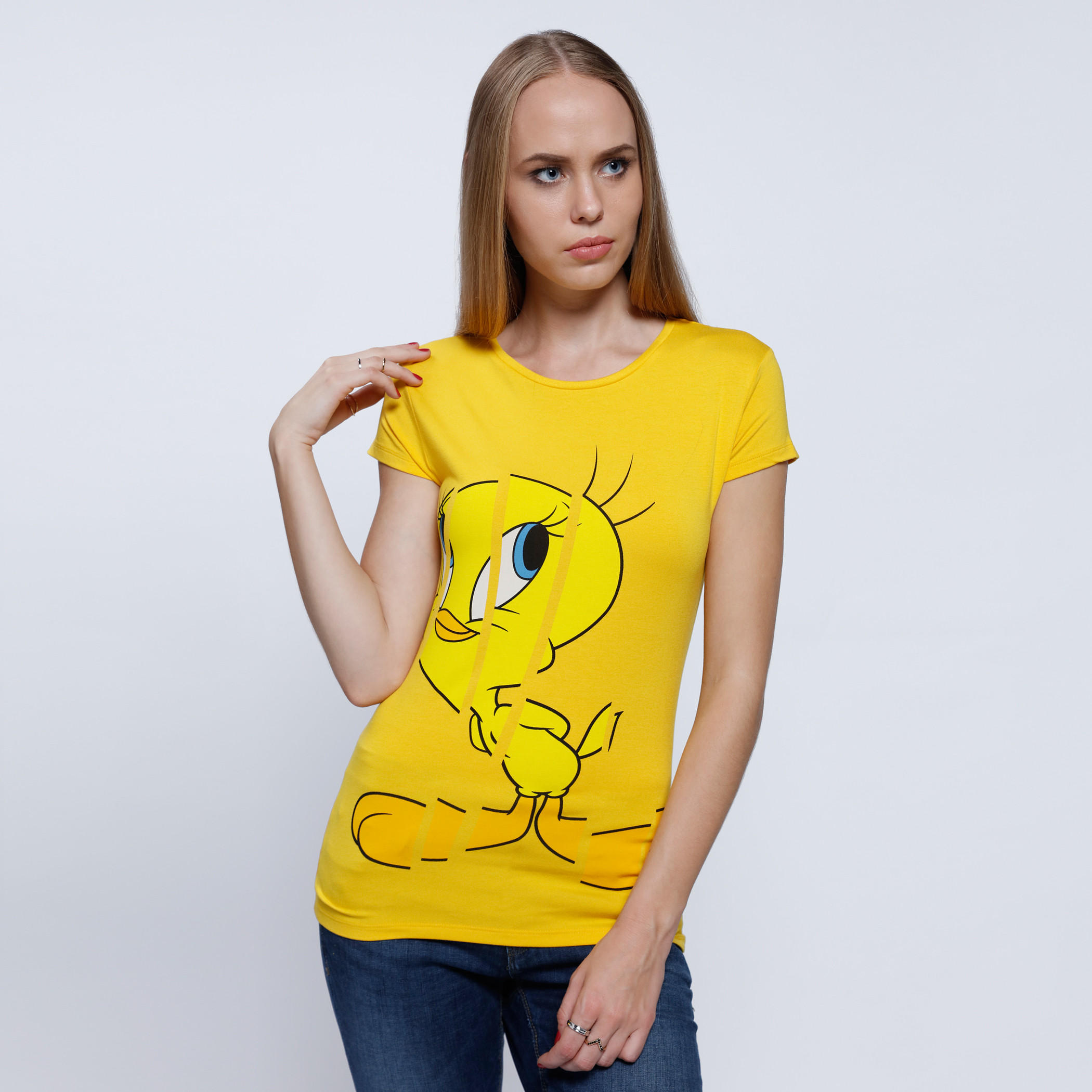Printed T-Shirt with Round Neck and Short Sleeves-women-clothing-tshirts-image-1