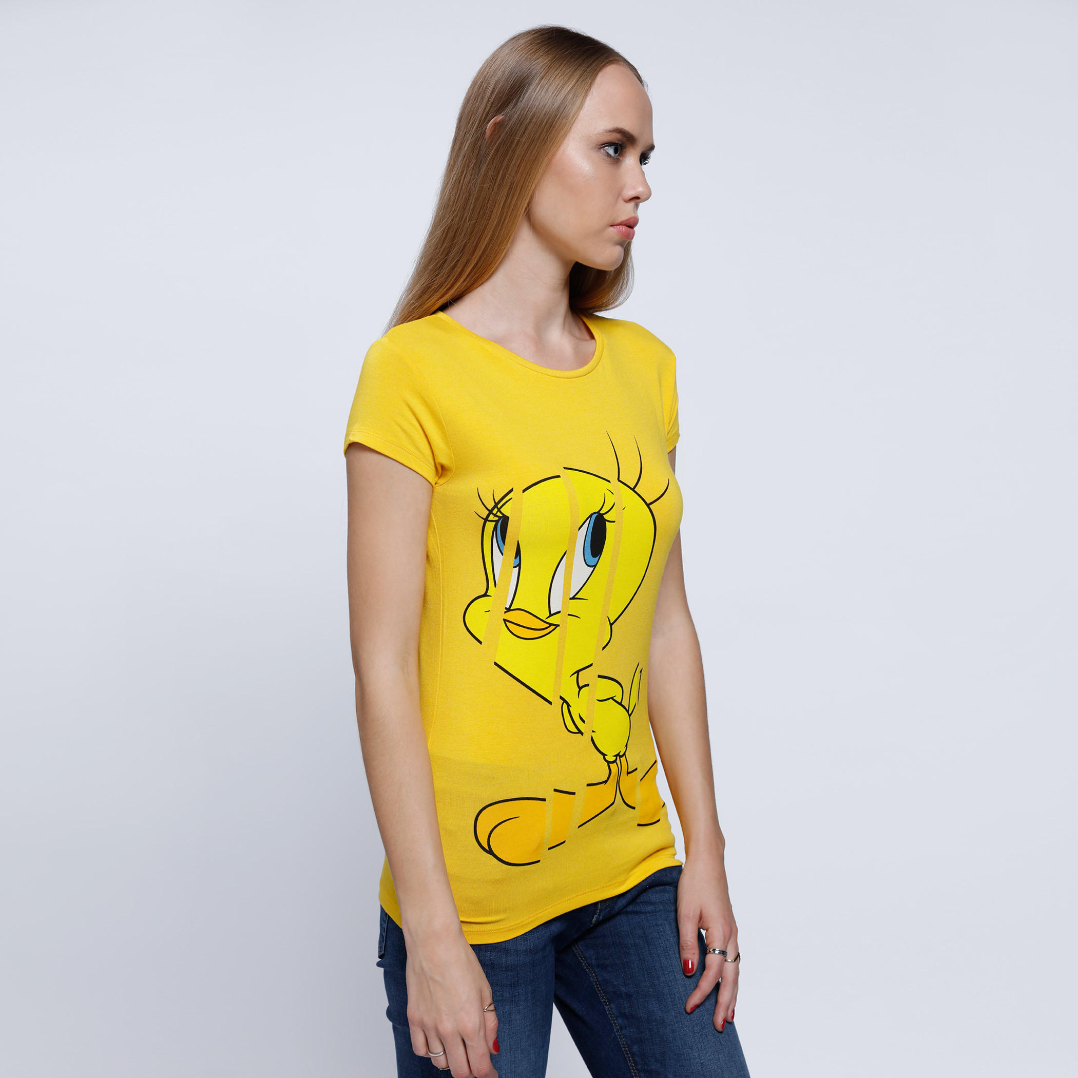 Printed T-Shirt with Round Neck and Short Sleeves-women-clothing-tshirts-image-3