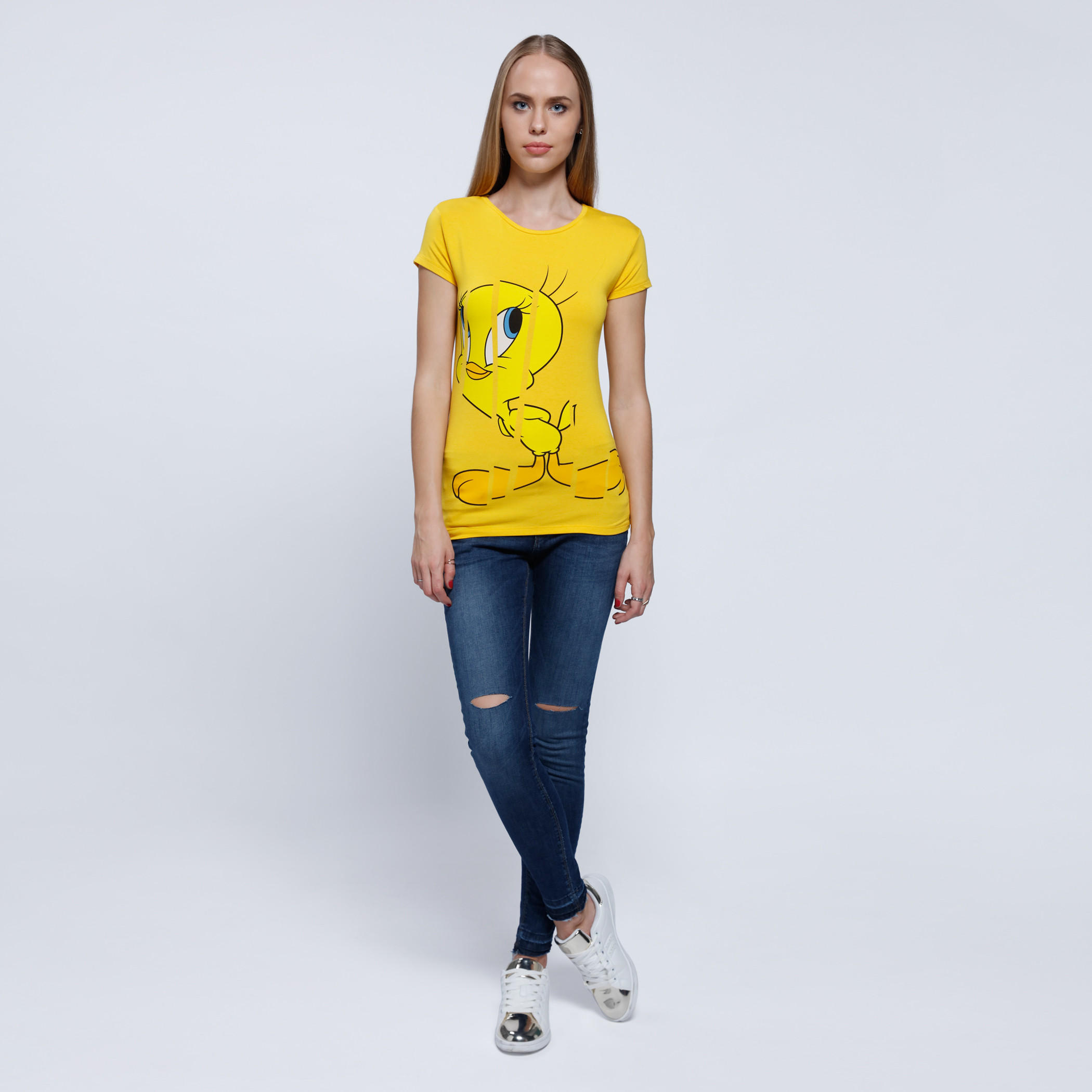 Printed T-Shirt with Round Neck and Short Sleeves-women-clothing-tshirts-image-5