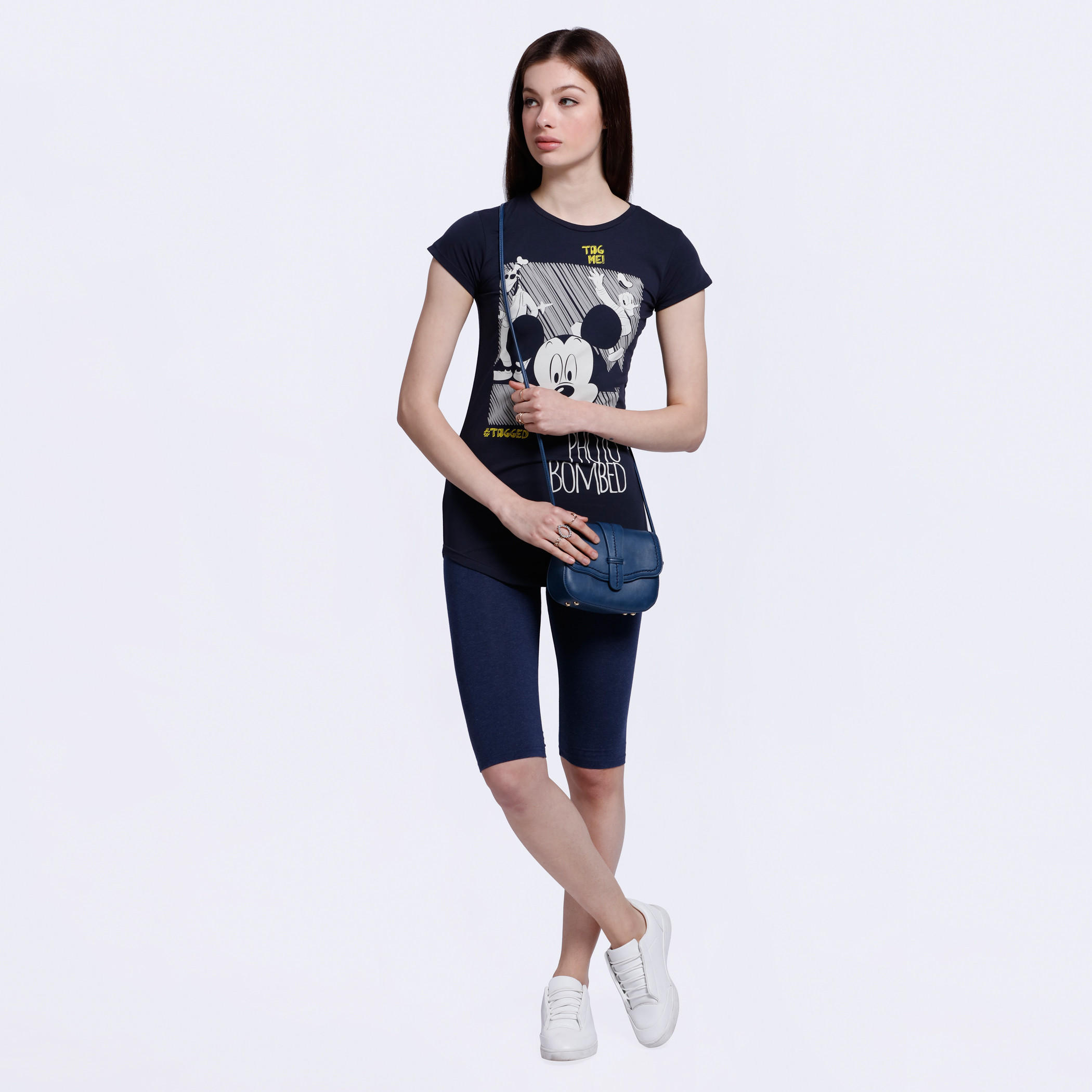 Mickey Mouse Printed T-Shirt with Short Sleeves-women-clothing-tshirts-image-5