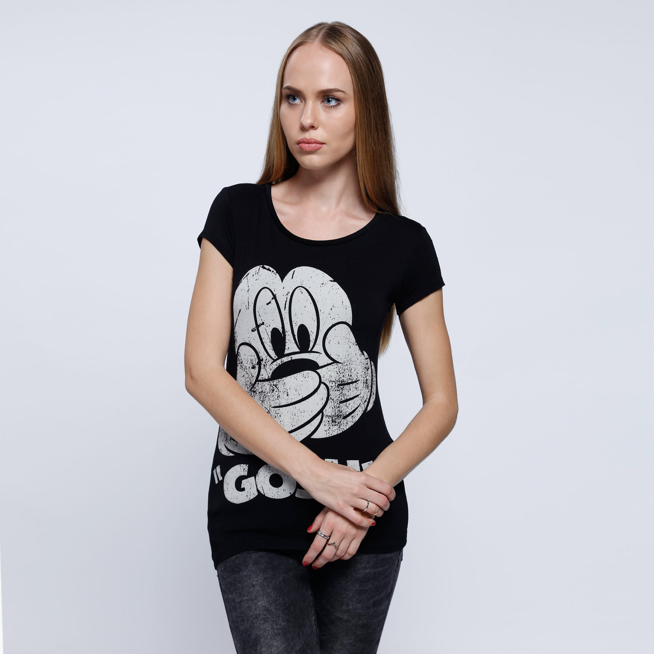 Printed T-Shirt with Round Neck and Short Sleeves-women-clothing-tshirts-image-1