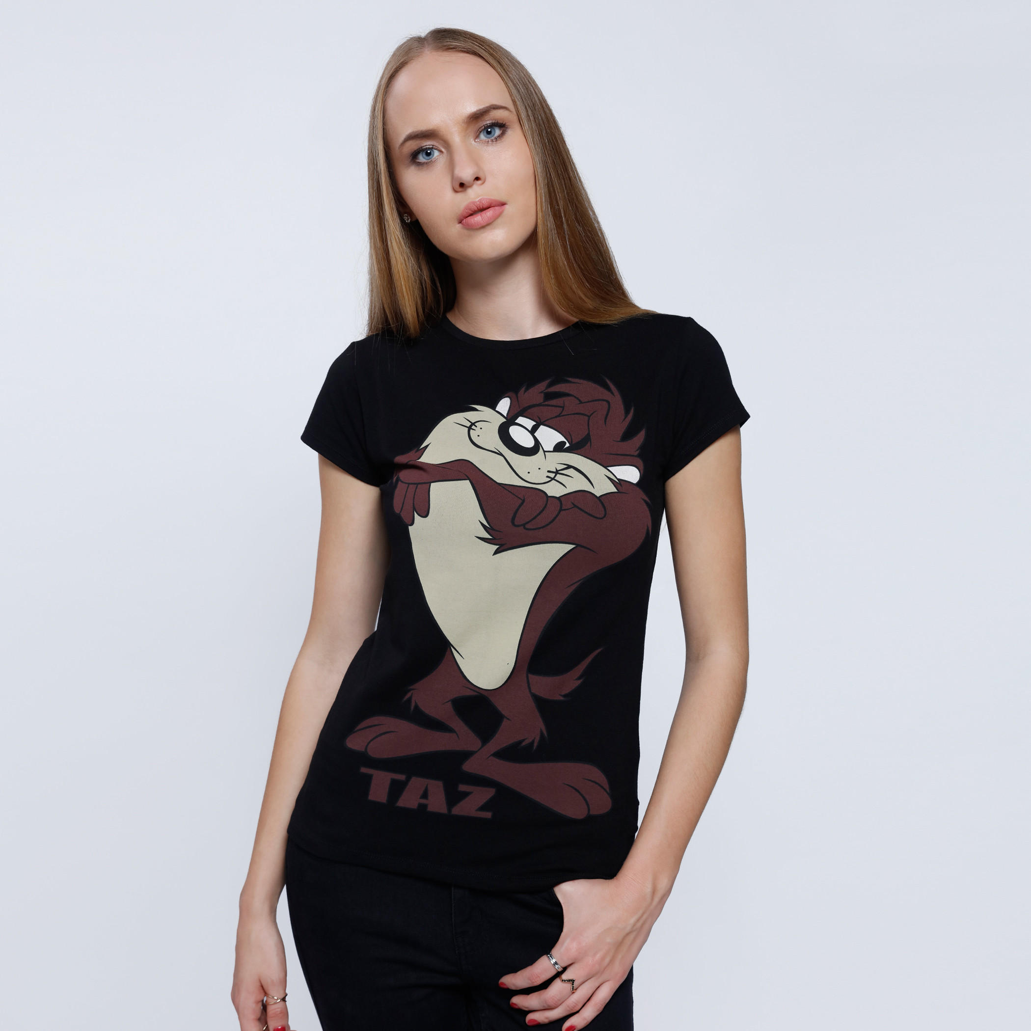 Printed T-Shirt with Round Neck and Short Sleeves-women-clothing-tshirts-image-1