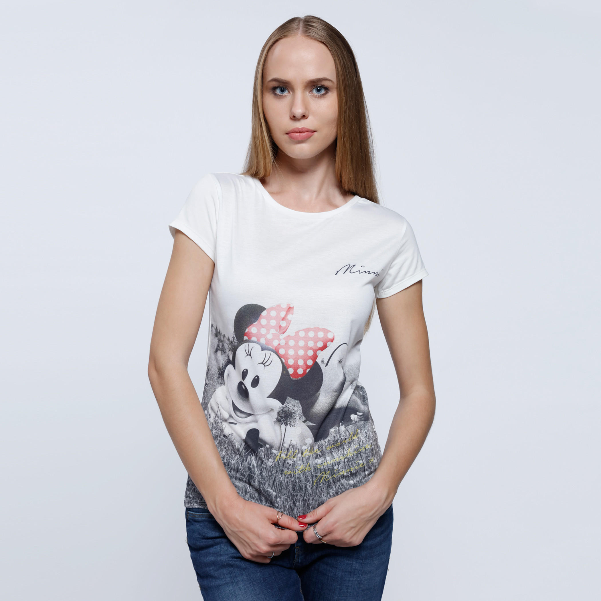 Printed T-Shirt with Round Neck and Short Sleeves-women-clothing-tshirts-image-1