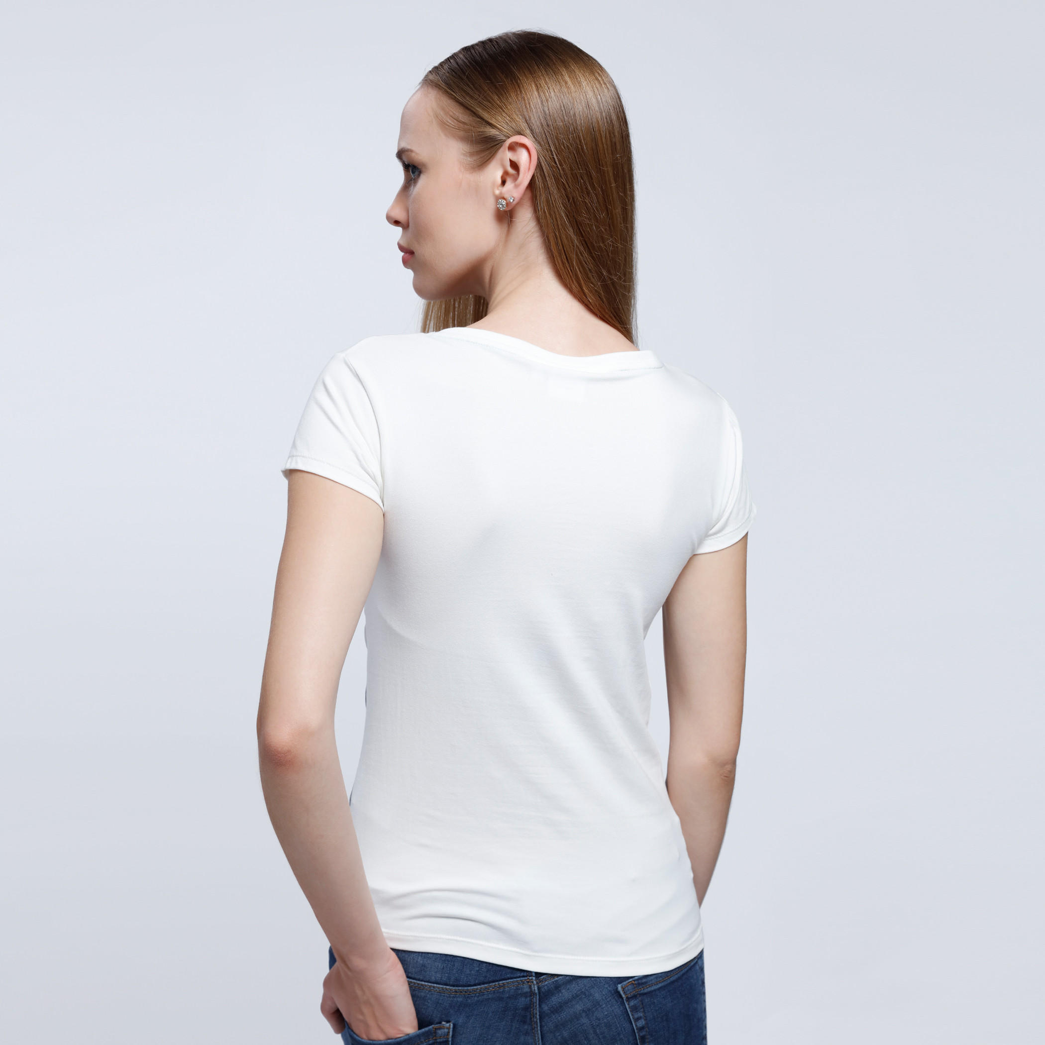 Printed T-Shirt with Round Neck and Short Sleeves-women-clothing-tshirts-image-2