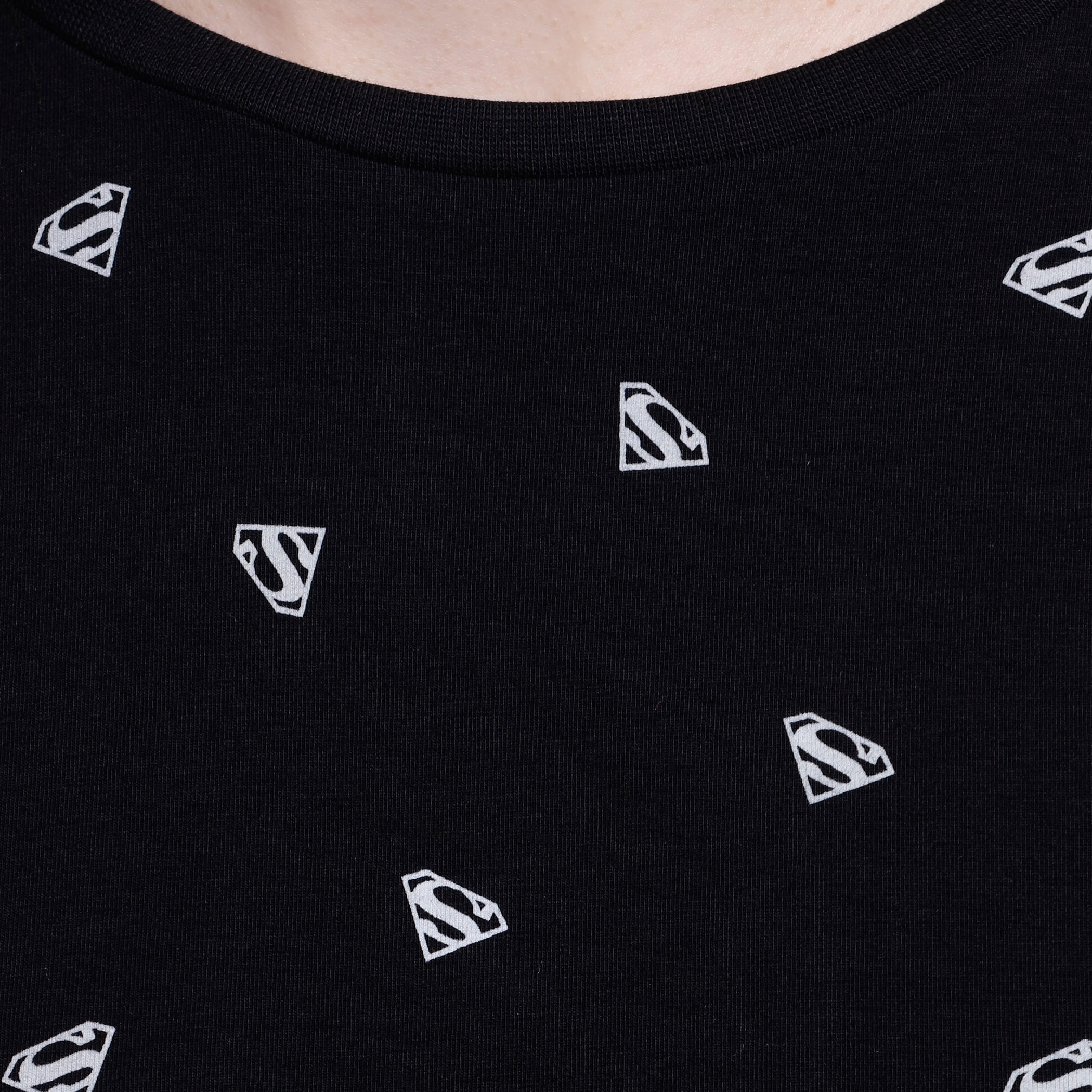 Superman Print T-Shirt with Short Sleeves-women-clothing-tshirts-image-2