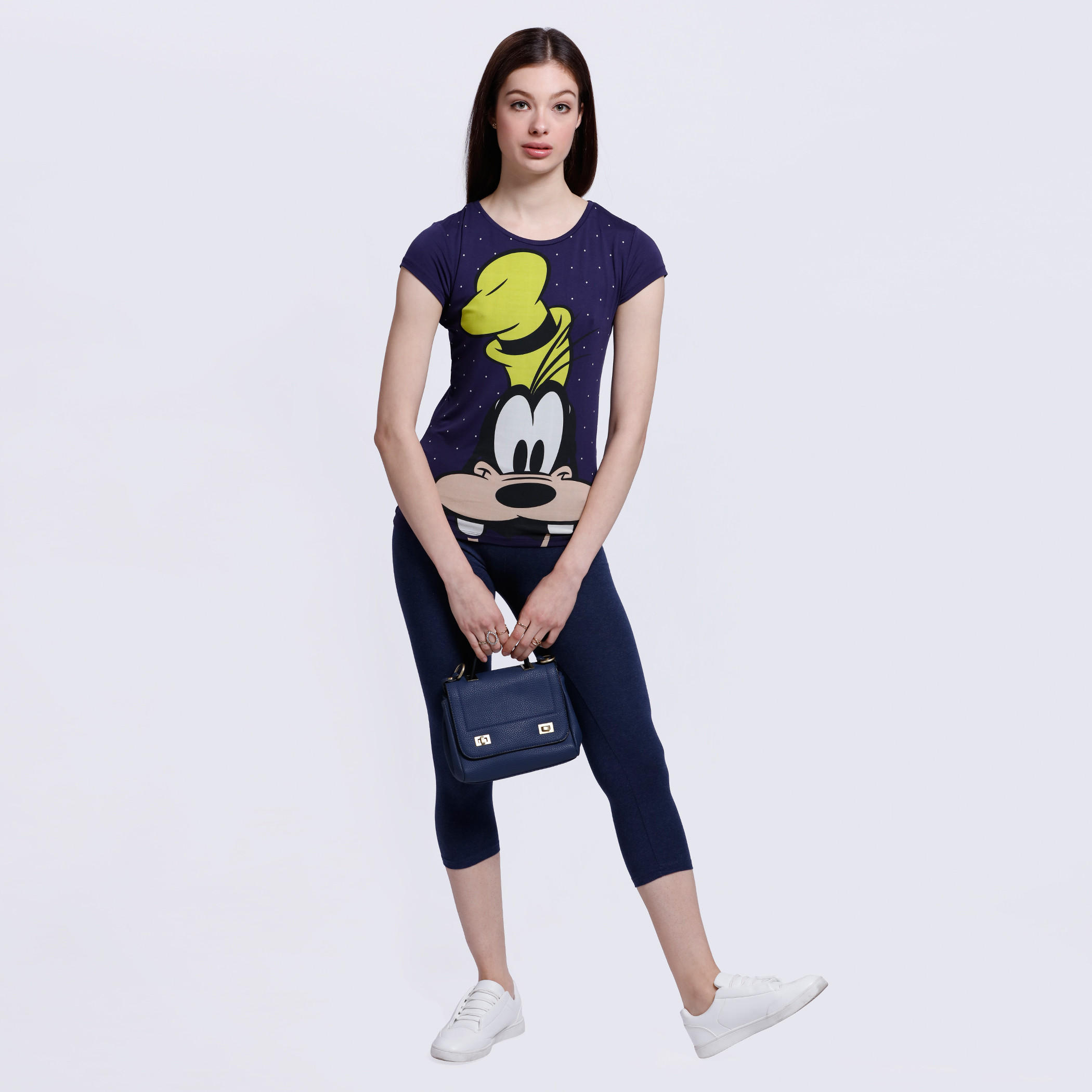 Goofy Print T-Shirt with Short Sleeves-women-clothing-tshirts-image-5