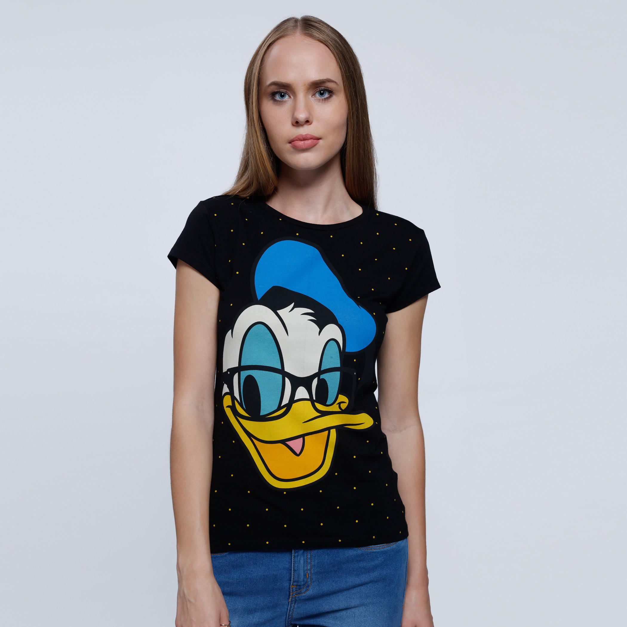 Printed T-Shirt with Round Neck and Short Sleeves-women-clothing-tshirts-image-1
