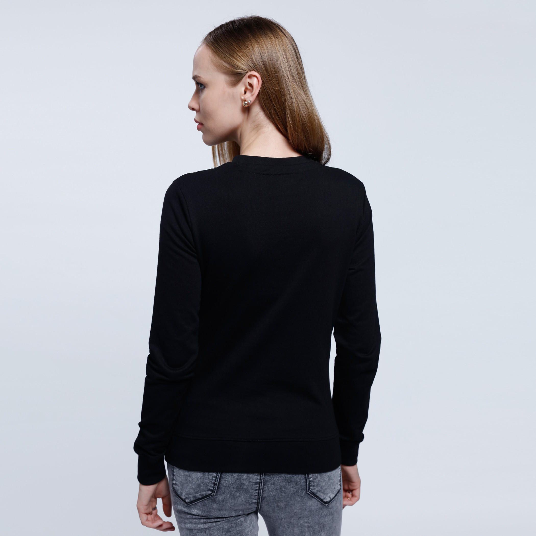 Printed Sweatshirt with Round Neck and Long Sleeves-women-winterwear-hoodiesandsweatshirts-sweatshirts-image-2
