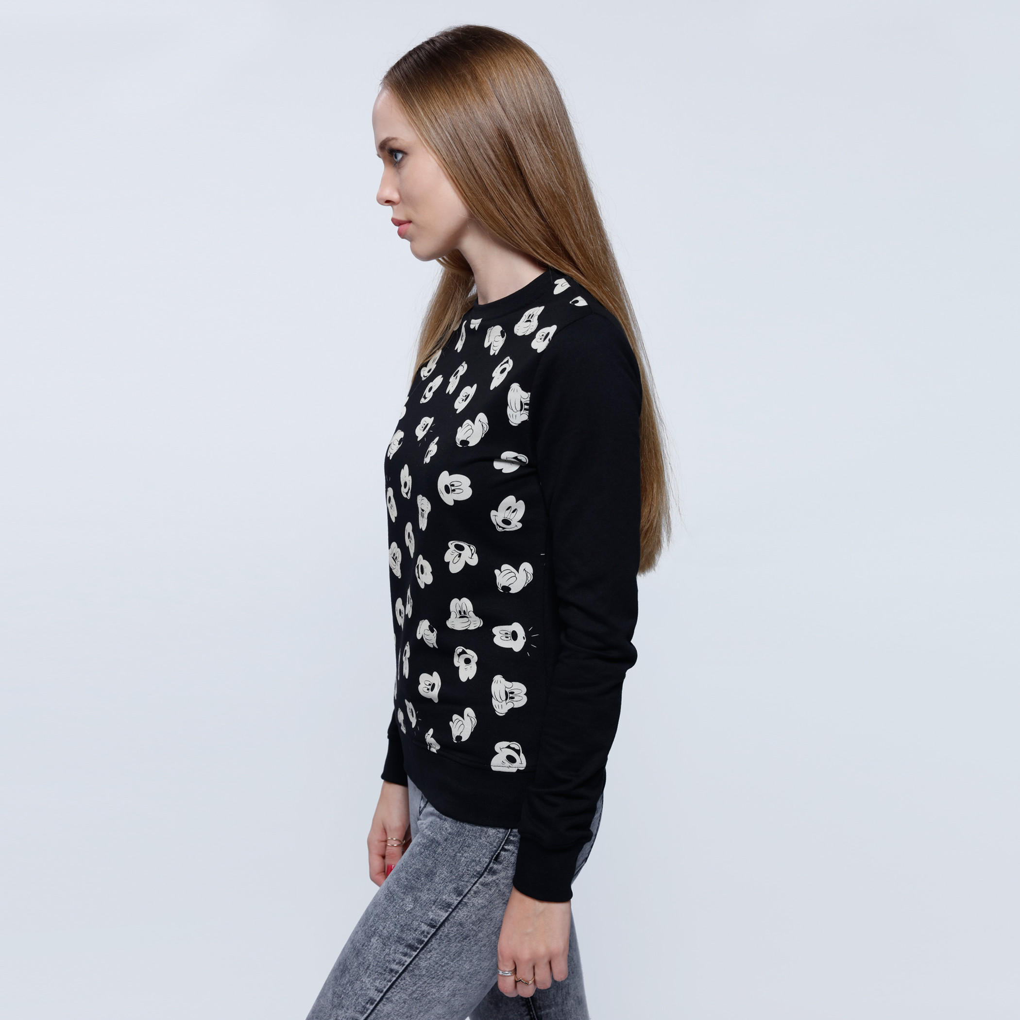 Printed Sweatshirt with Round Neck and Long Sleeves-women-winterwear-hoodiesandsweatshirts-sweatshirts-image-3