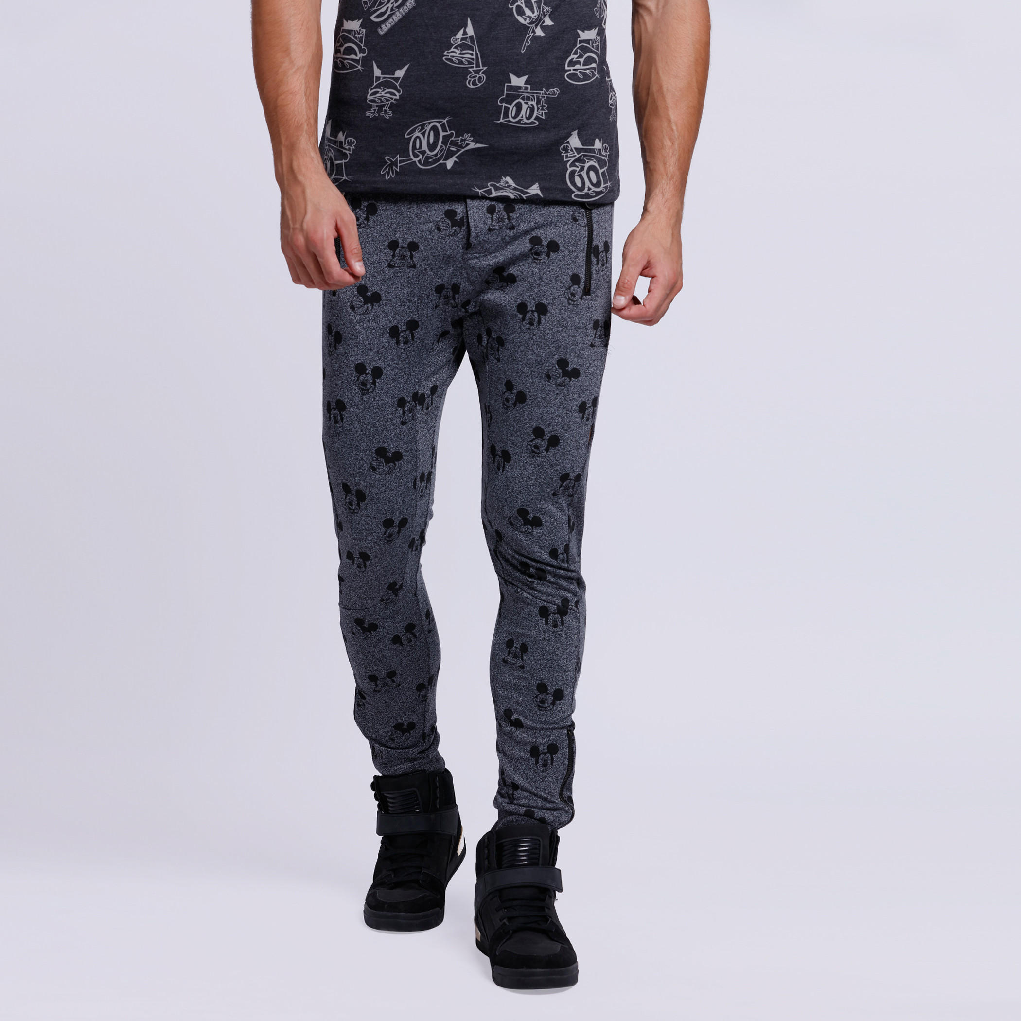 Mickey Mouse Printed Full Length Joggers with Elasticised Waistband-men-clothing-bottoms-joggers-image-5