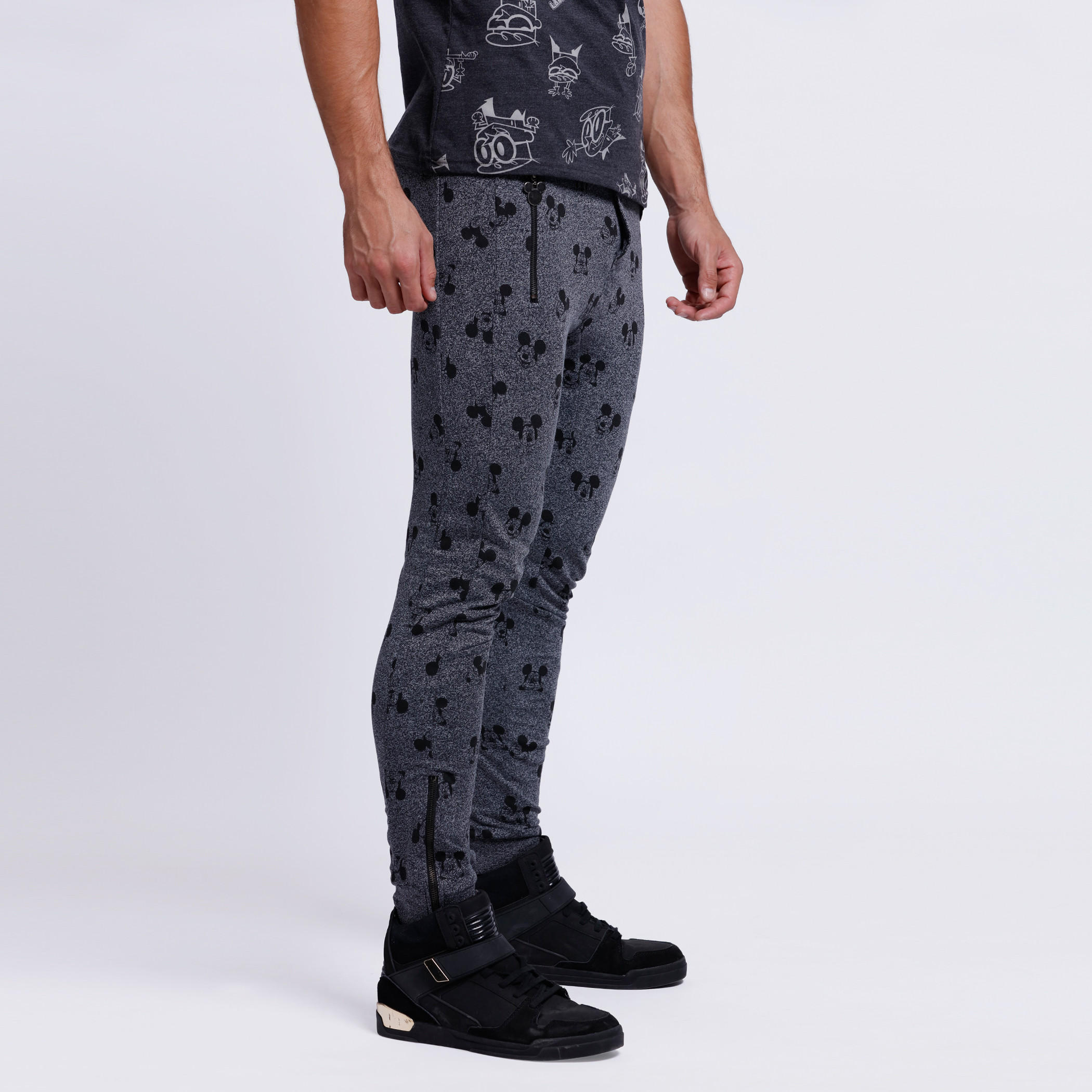 Mickey Mouse Printed Full Length Joggers with Elasticised Waistband-men-clothing-bottoms-joggers-image-3