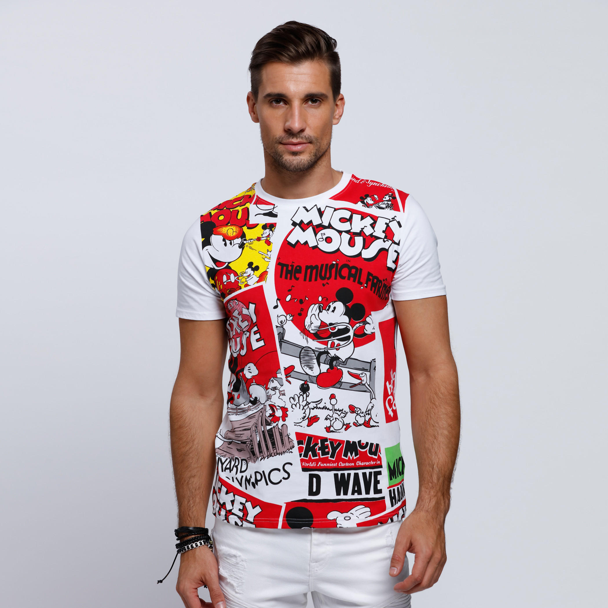 Mickey Mouse Printed Short Sleeves T-Shirt with Round Neck-men-clothing-tshirtsandpolos-tshirts-image-1