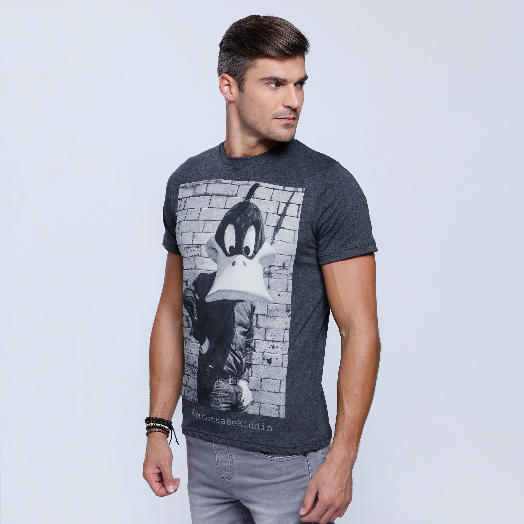 Daffy Duck Printed Short Sleeves T-Shirt with Round Neckline-men-clothing-tshirtsandpolos-tshirts-image-1