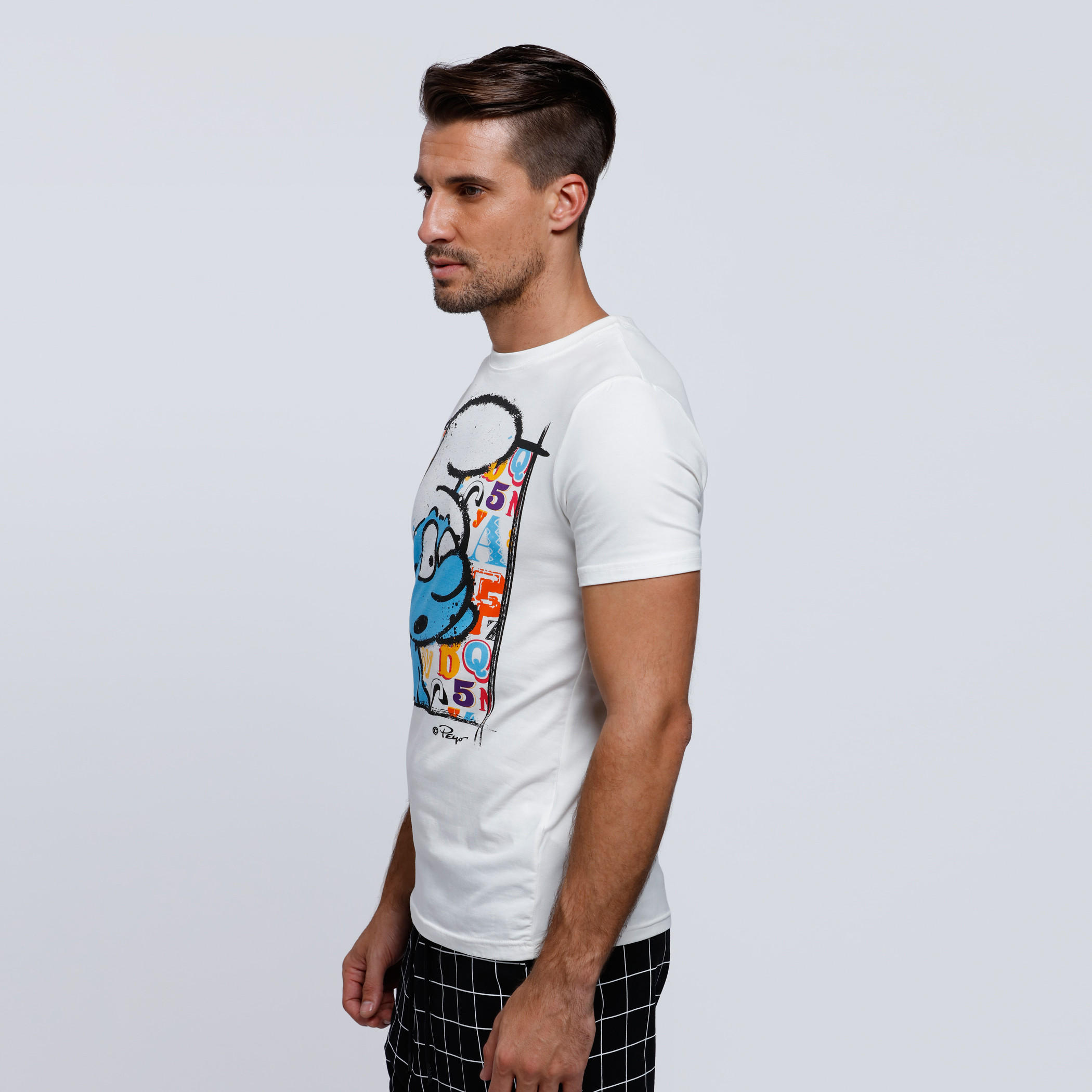 The Smurfs Printed Round Neck T-Shirt with Short Sleeves-men-clothing-tshirtsandpolos-tshirts-image-3