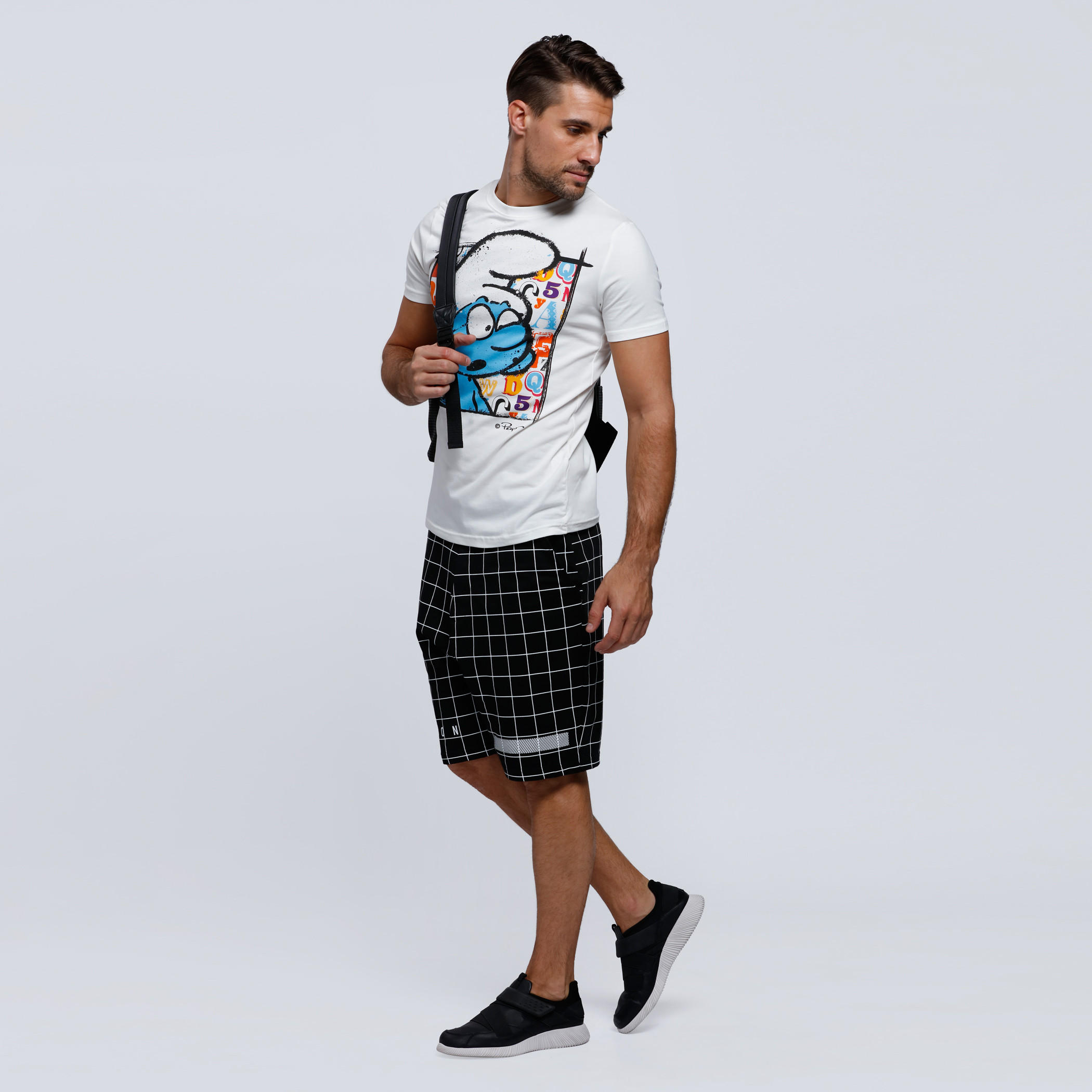 The Smurfs Printed Round Neck T-Shirt with Short Sleeves-men-clothing-tshirtsandpolos-tshirts-image-5
