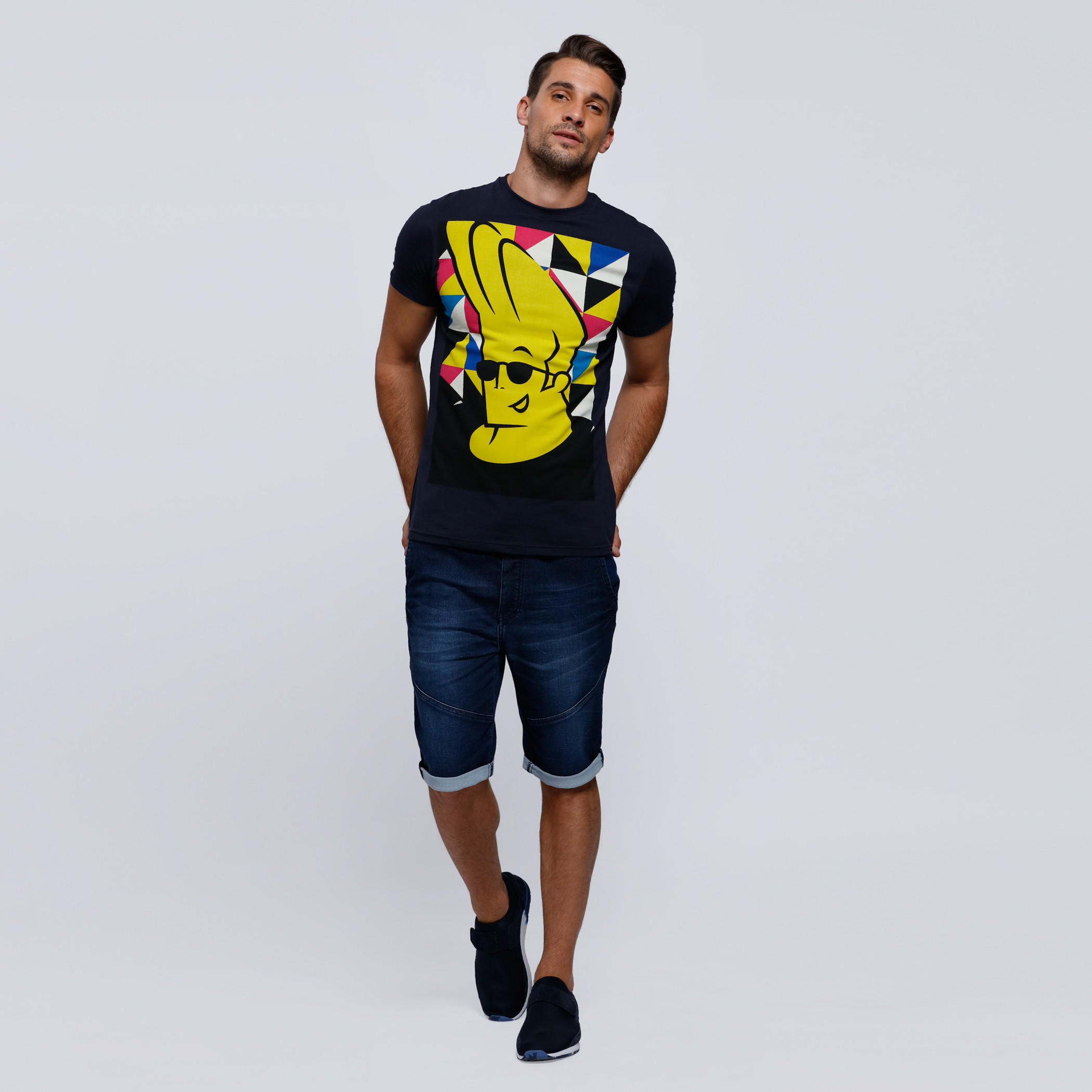 Jonny Bravo Printed Round Neck T-Shirt with Short Sleeves-men-clothing-tshirtsandpolos-tshirts-image-5