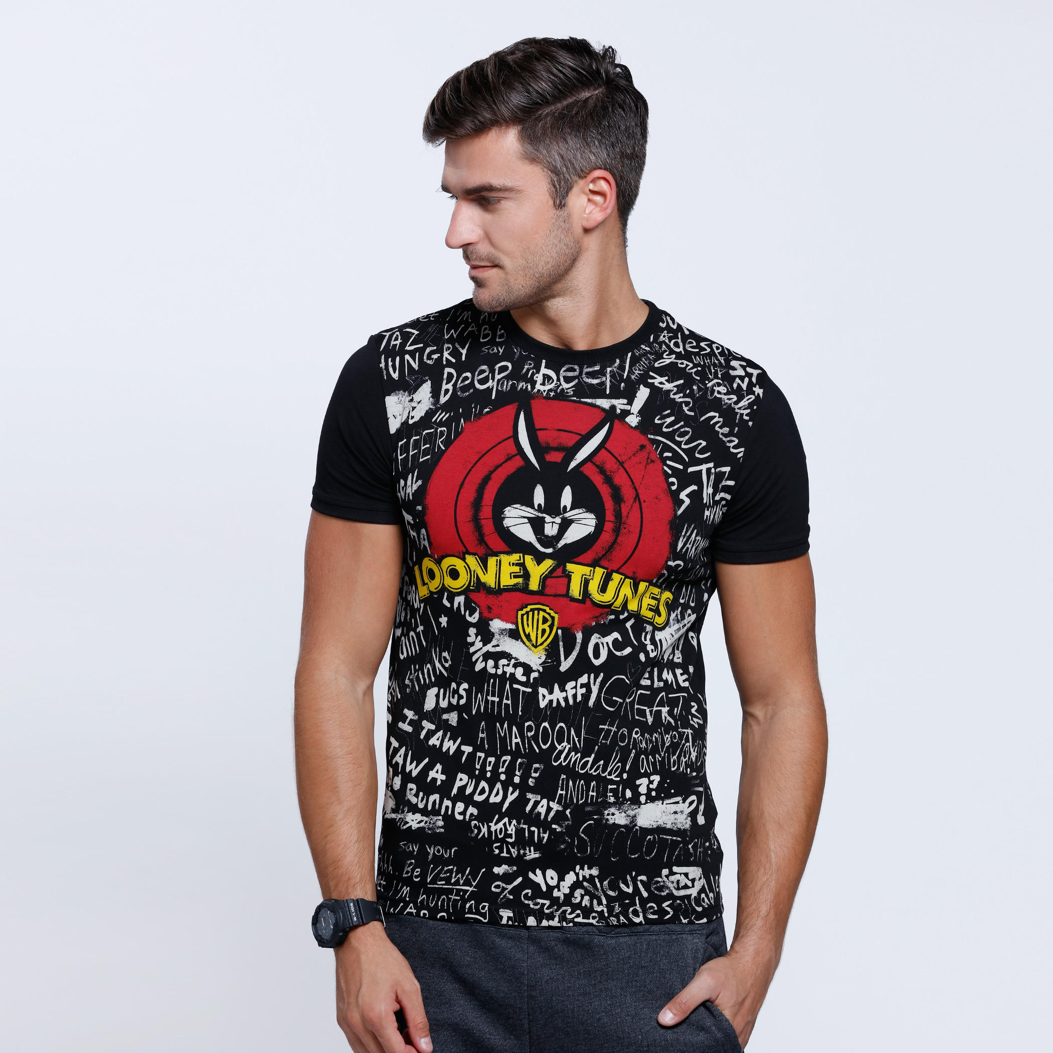 Smiley World Printed Short Sleeves T-Shirt with Round Neck-men-clothing-tshirtsandpolos-tshirts-image-1