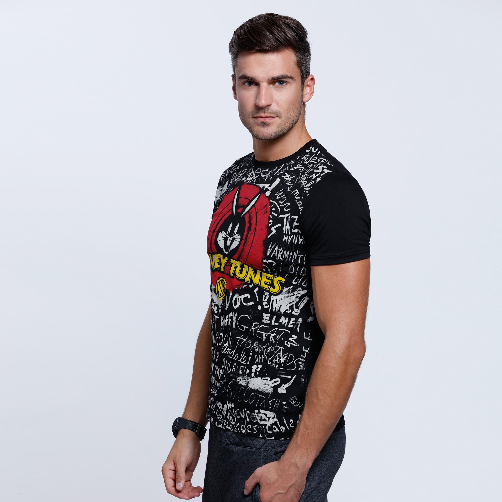 Smiley World Printed Short Sleeves T-Shirt with Round Neck-men-clothing-tshirtsandpolos-tshirts-image-3