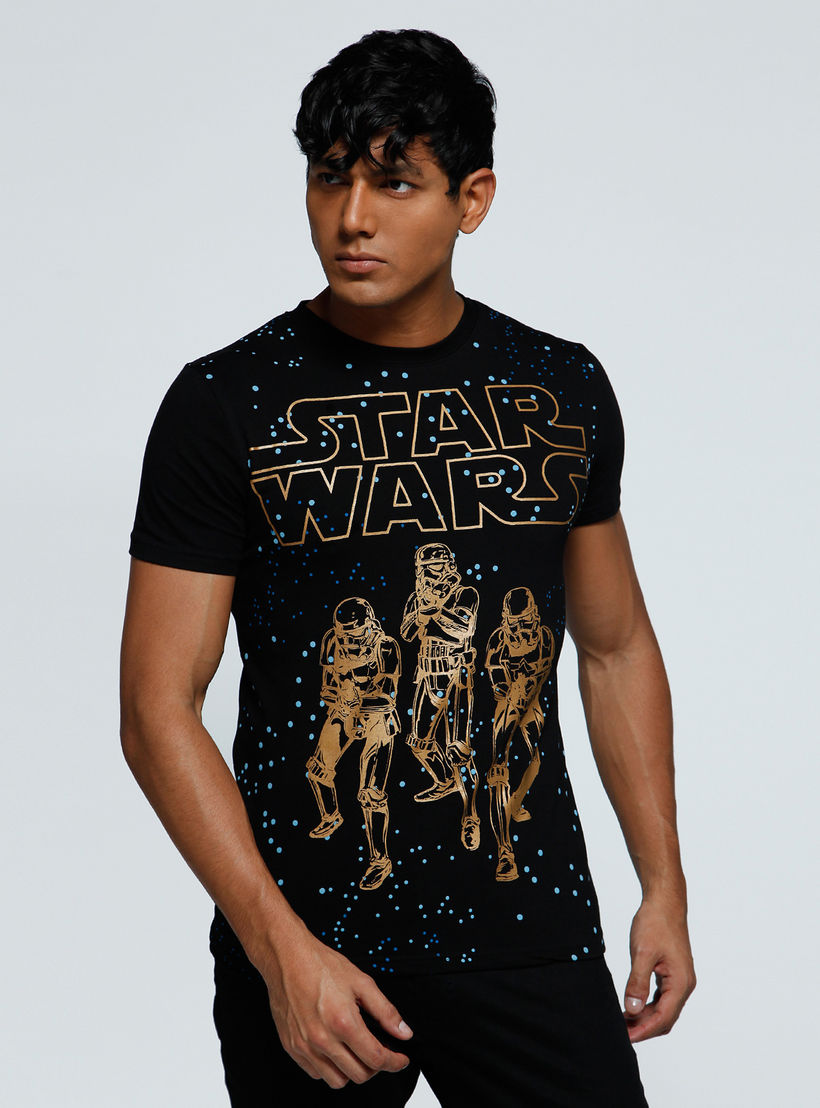 Printed T-Shirt with Crew Neck and Short Sleeves-men-clothing-tshirtsandpolos-tshirts-image-1